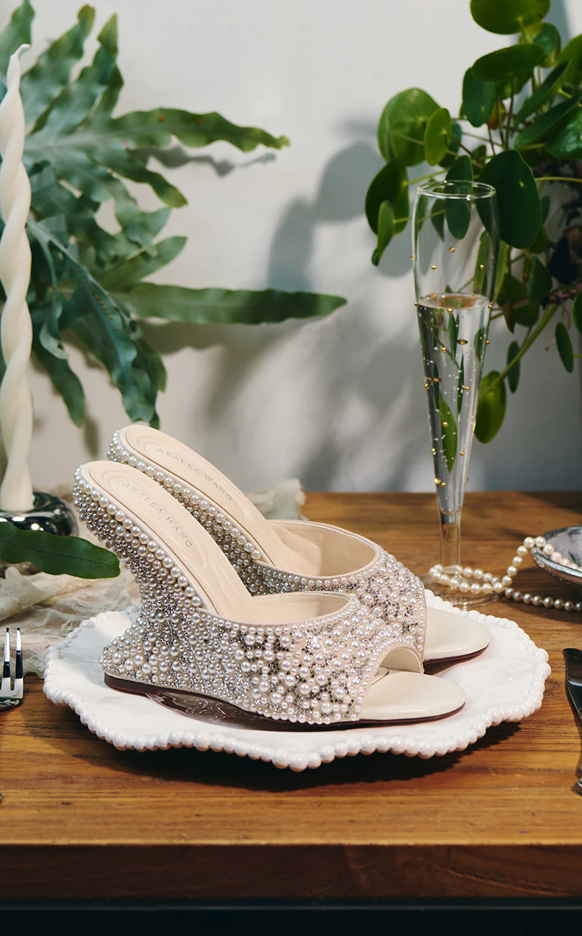 AARALYN-IVORY PEARL WEDGE SANDAL - Image 2