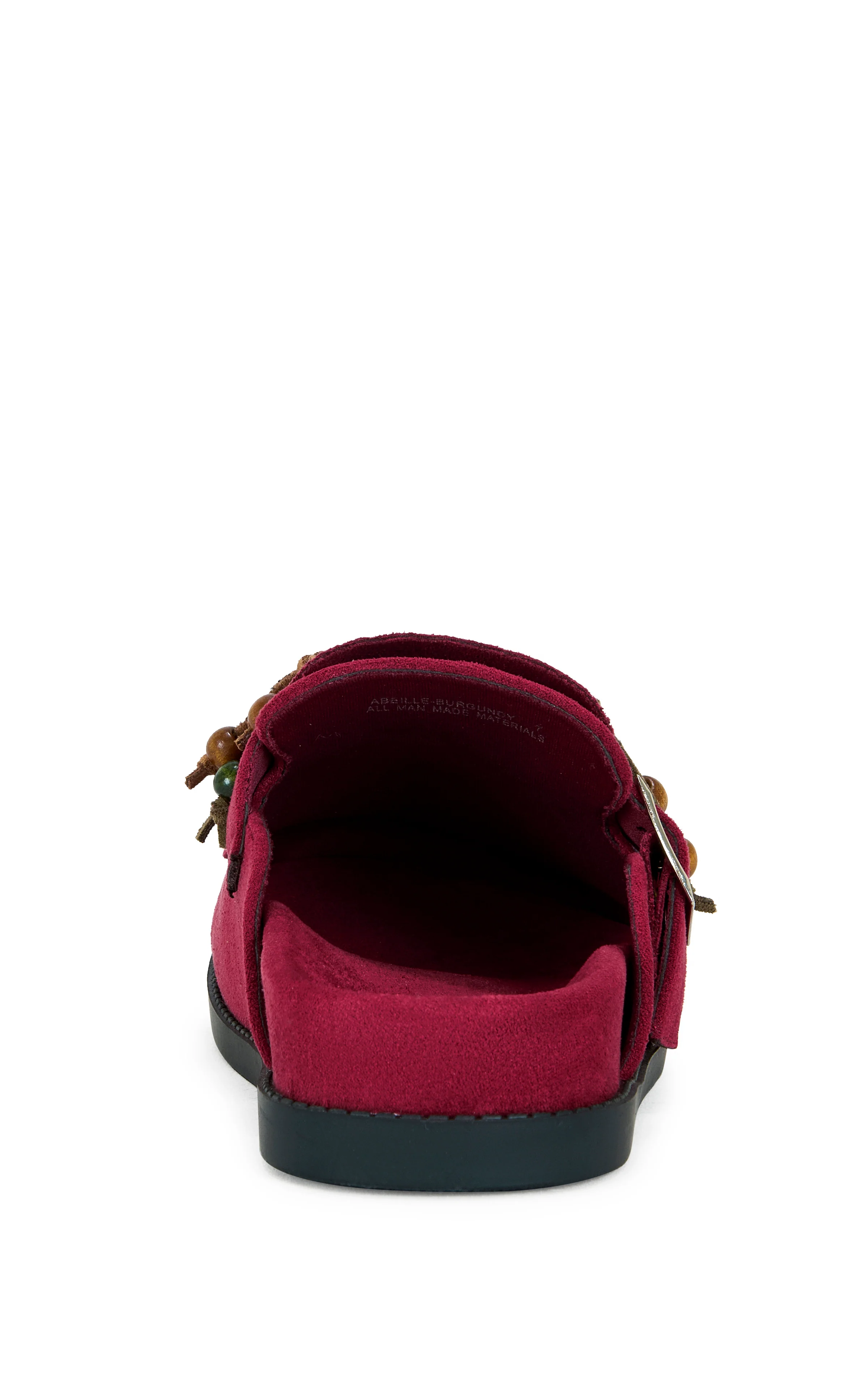 ABEILLE-BURGUNDY TASSEL FLAT MULE - Image 4