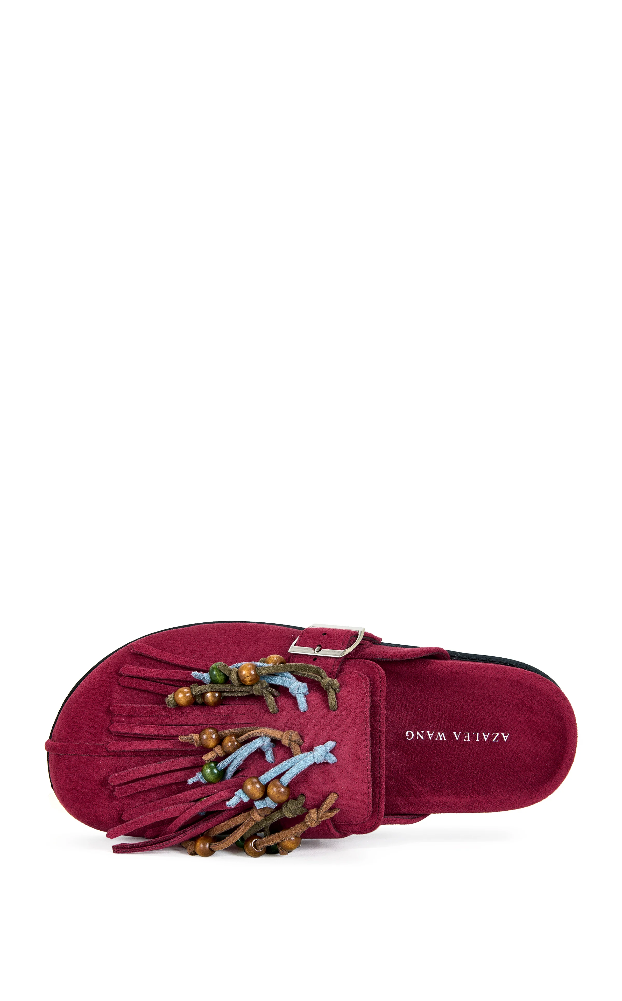 ABEILLE-BURGUNDY TASSEL FLAT MULE - Image 6
