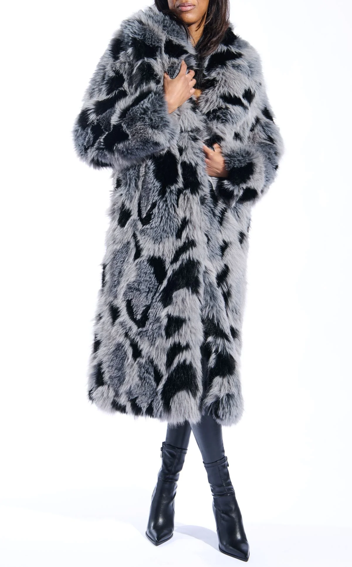 ADRIA-GREYMULTI FAUX FUR COAT - Image 2