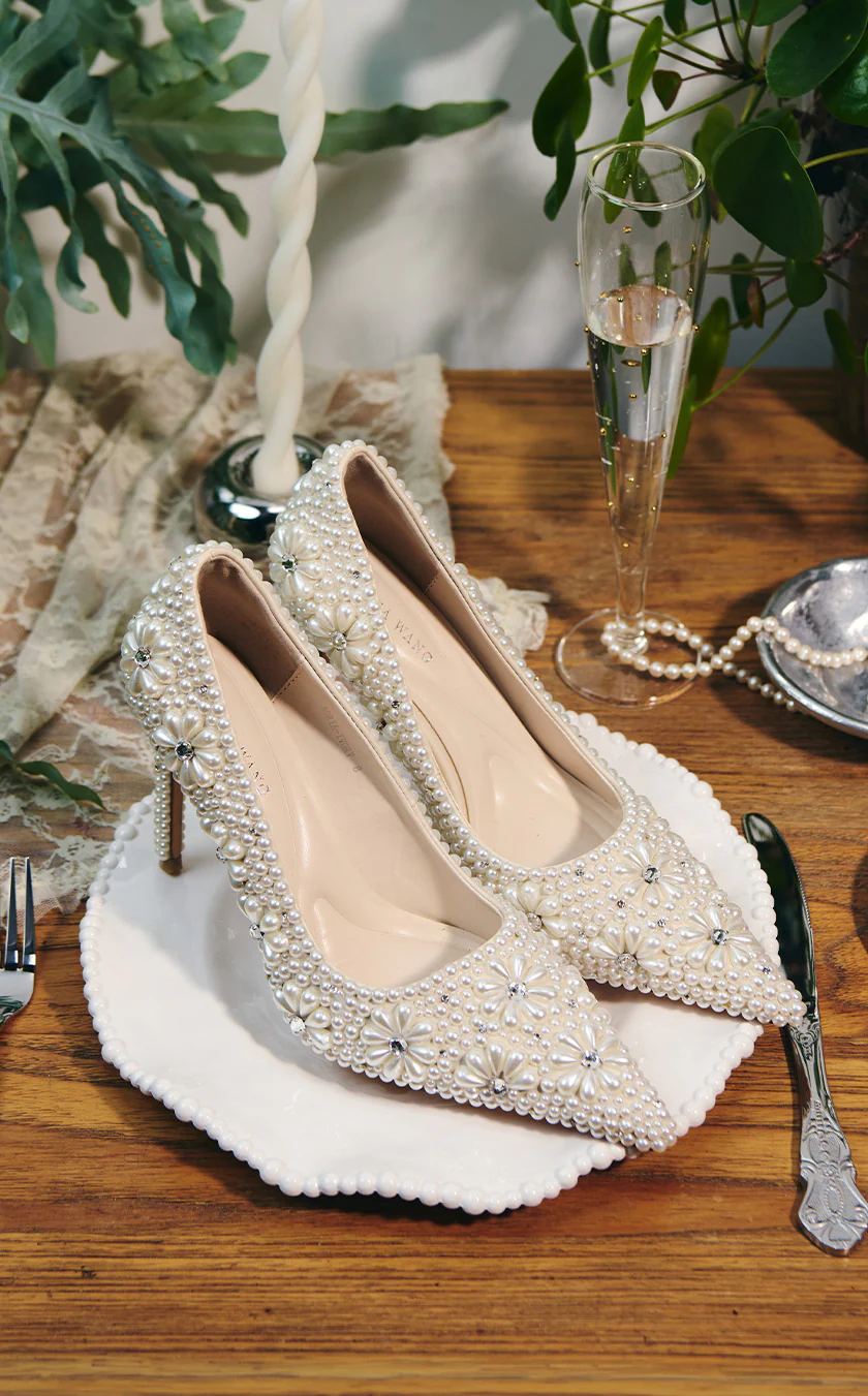 ADRIA-IVORY PEARL STILETTO PUMP - Image 2