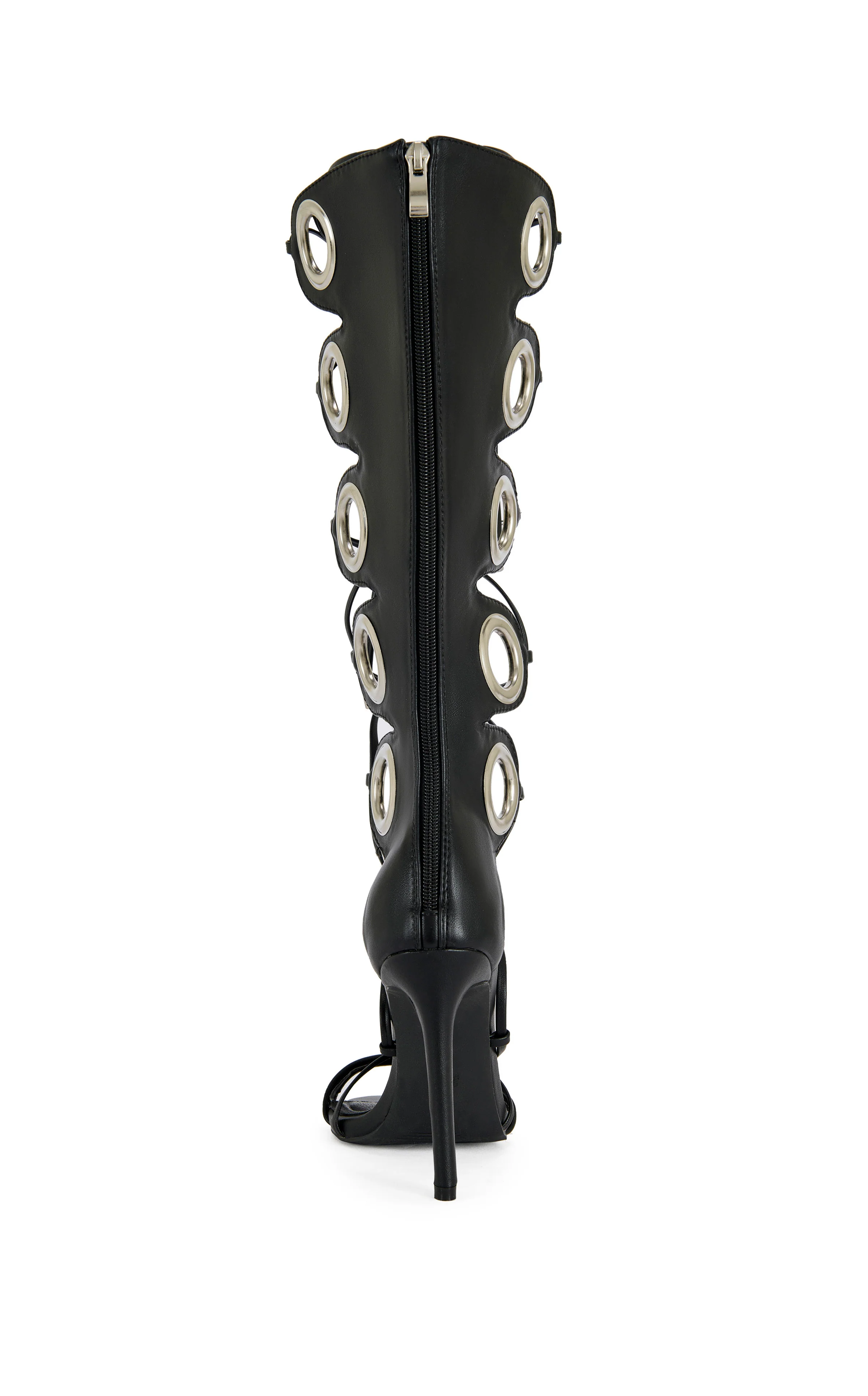 AGATHON-BLACK STILETTO GLADIATOR SANDAL BOOT - Image 3