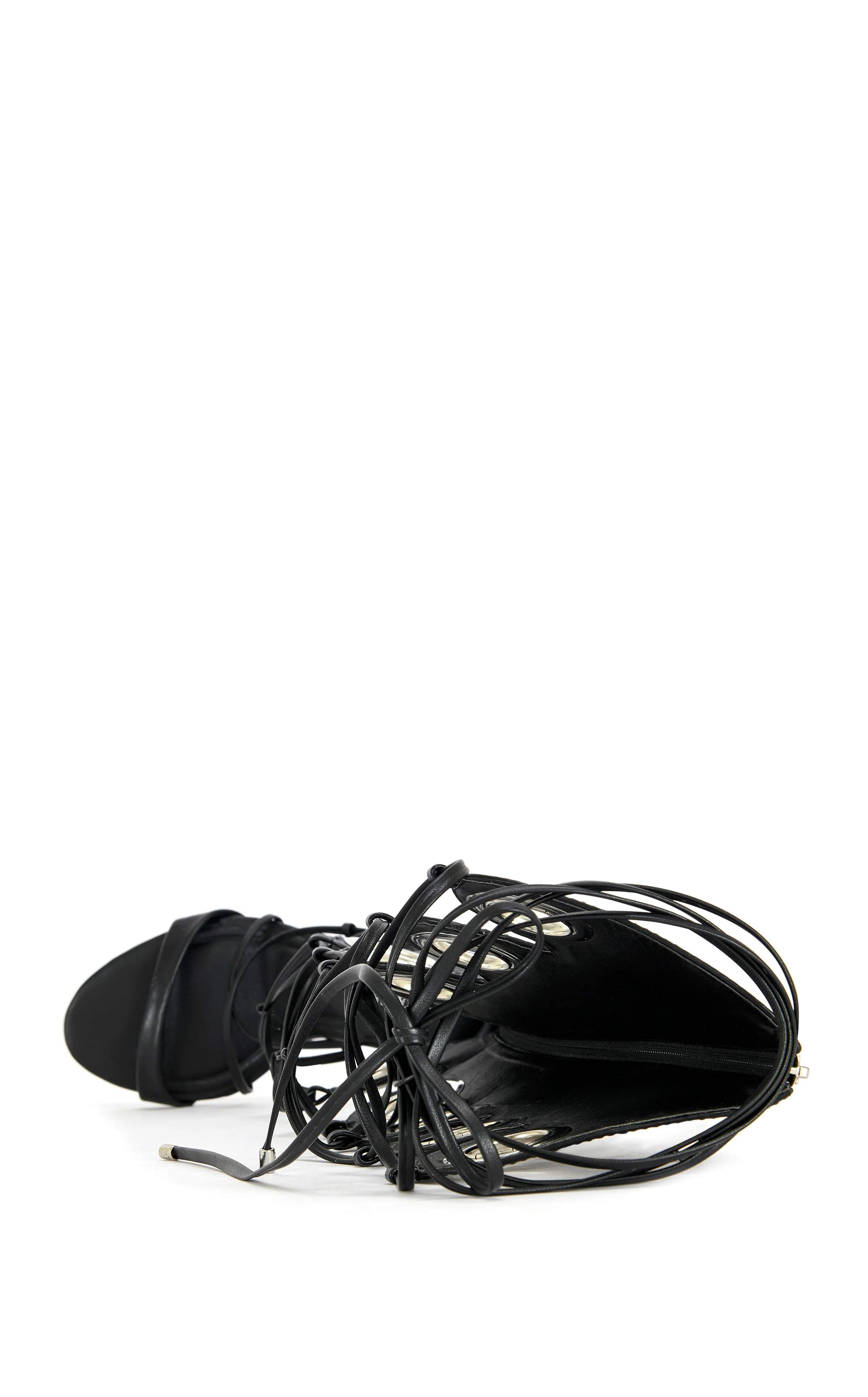 AGATHON-BLACK STILETTO GLADIATOR SANDAL BOOT - Image 4
