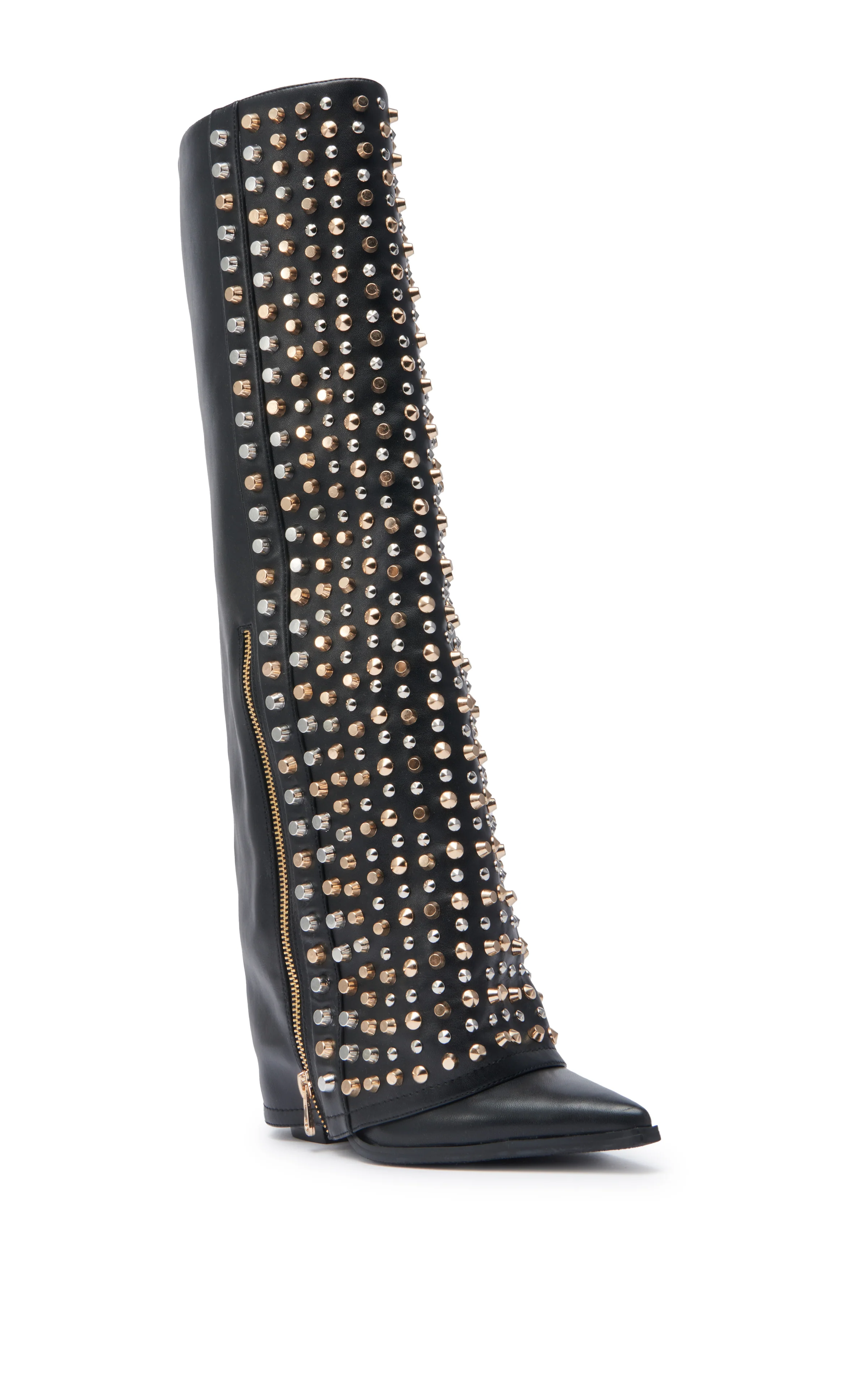AGUSTUE-BLACK STUDDED WESTERN BOOT - Image 2