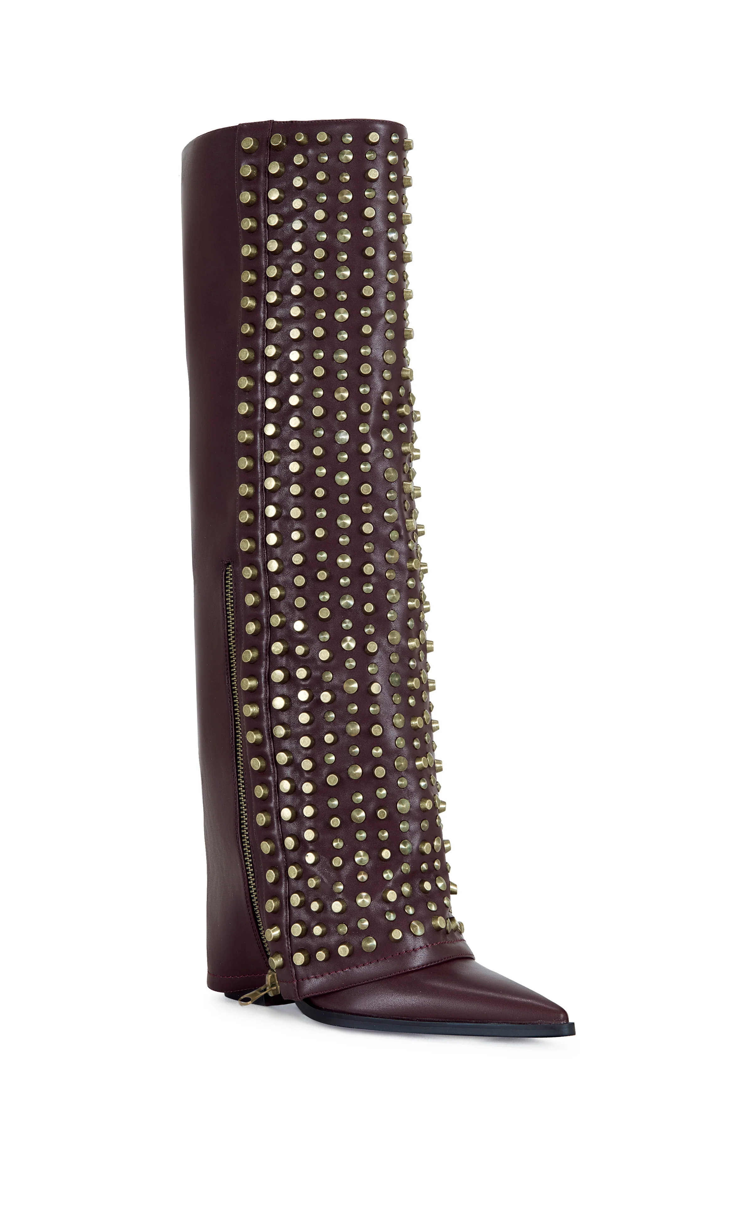 AGUSTUE-BURGUNDY STUDDED WESTERN BOOT - Image 2