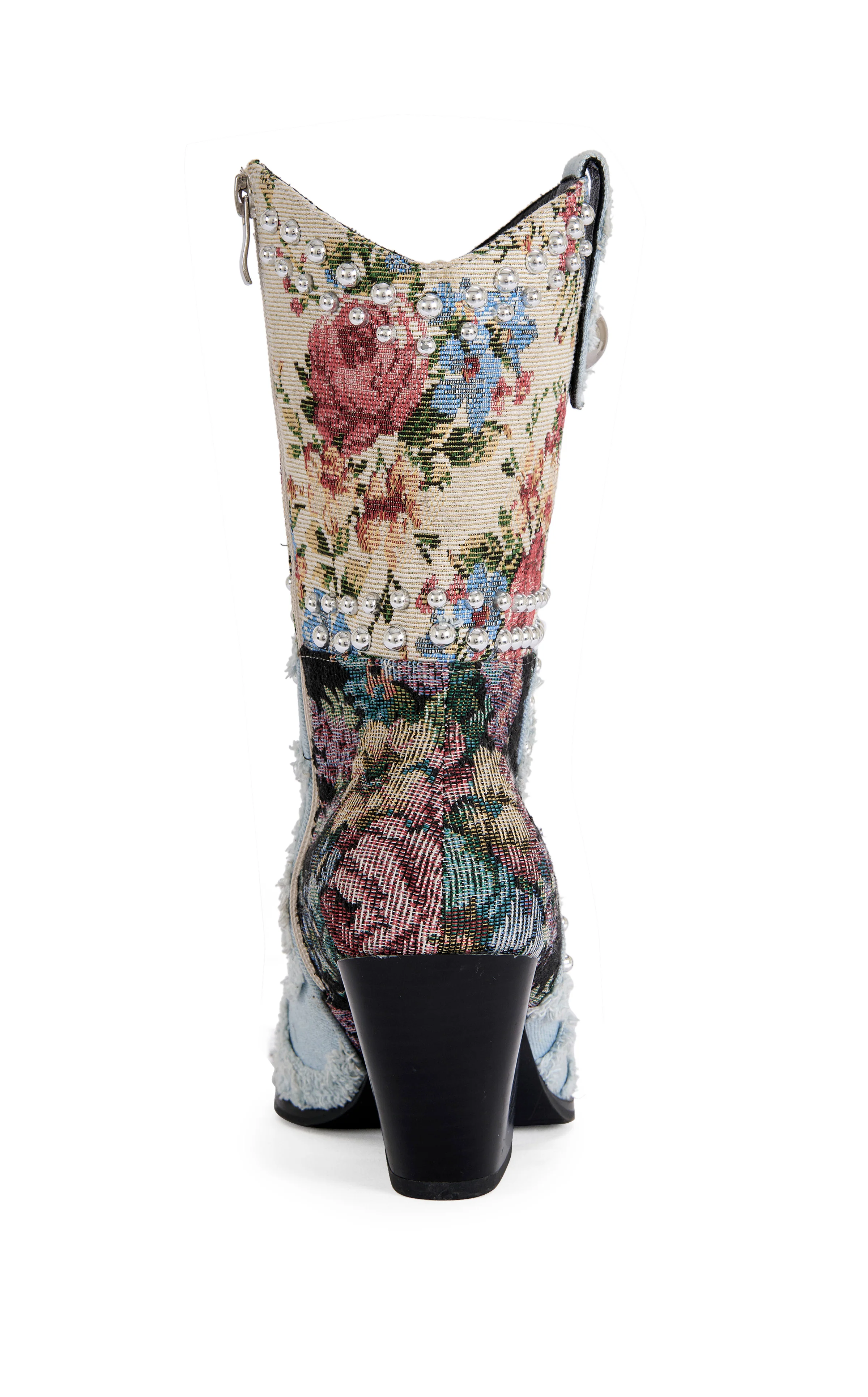 AKARI-DENIMMULTI PATCHWORK WESTERN BOOTIE - Image 3
