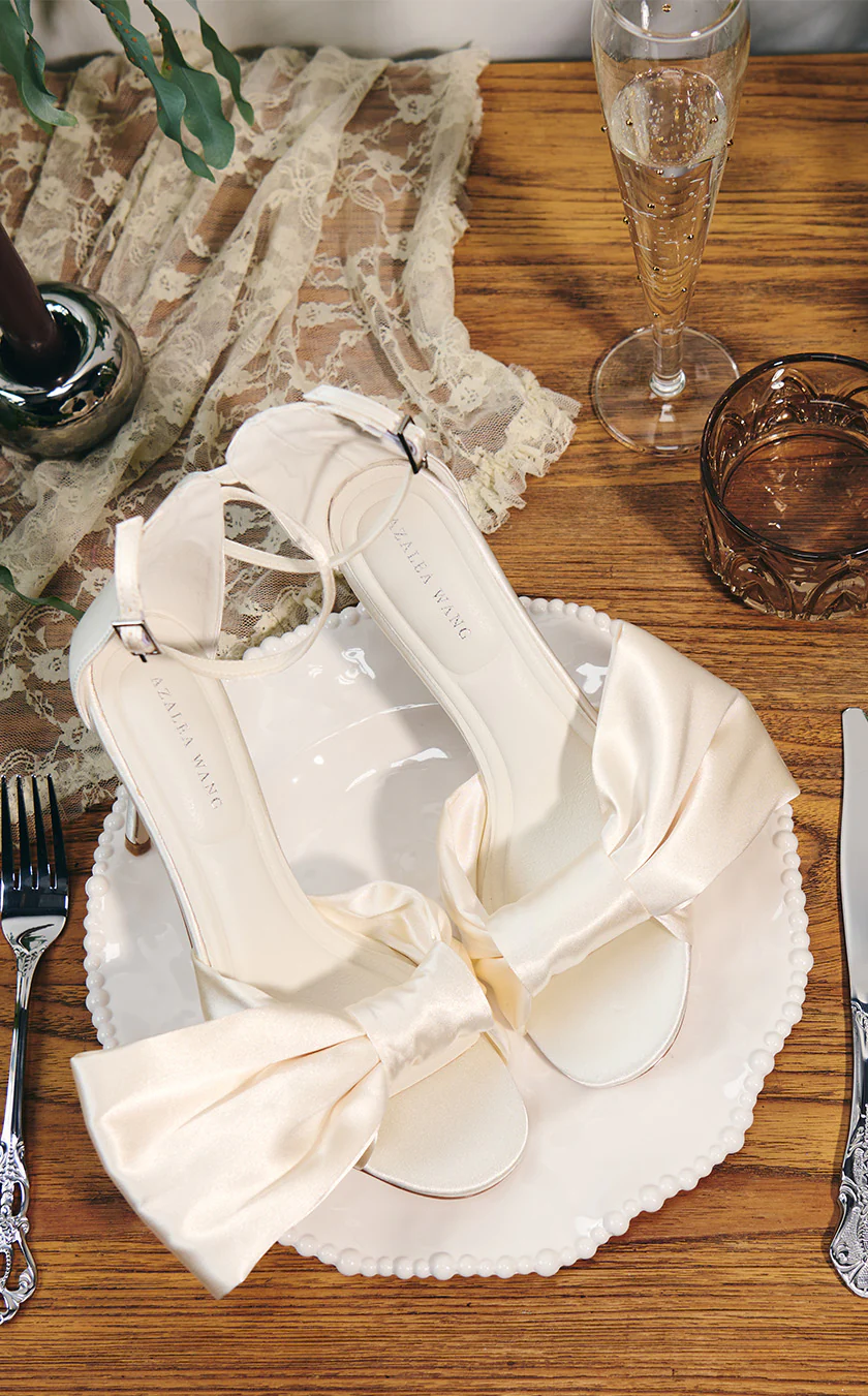 ALBENA-IVORY SATIN BOW STILETTO SANDAL - Image 8