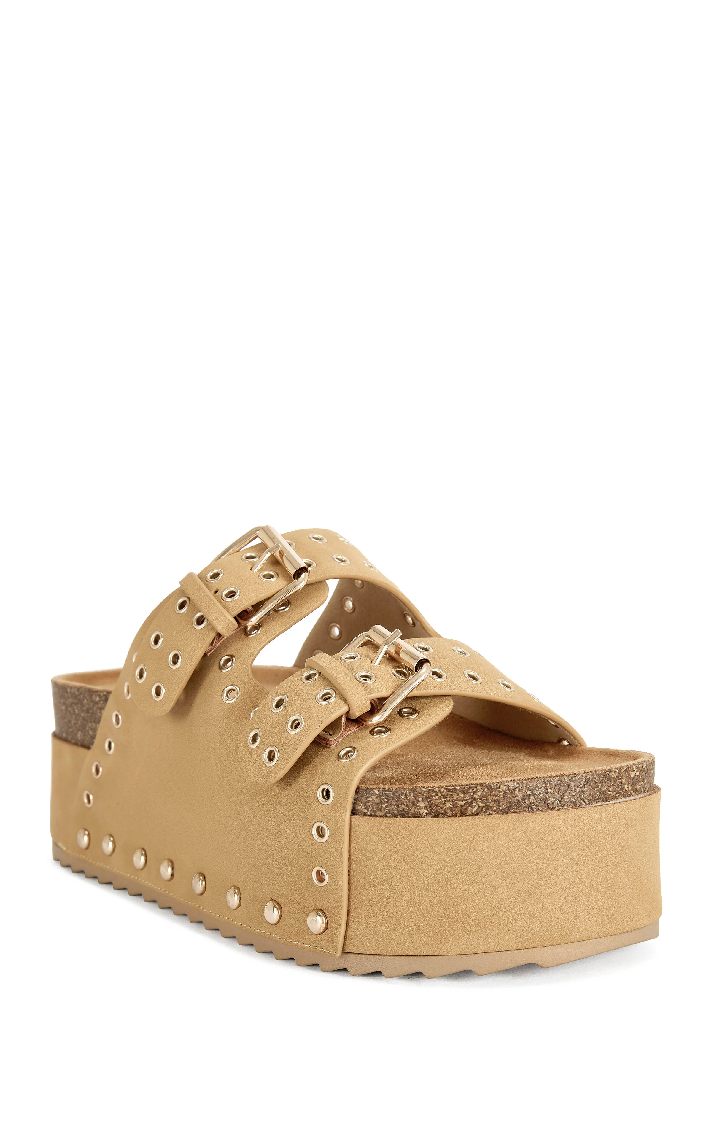 ALGEDI-TAN GROMMET FLATFORM SANDAL - Image 2