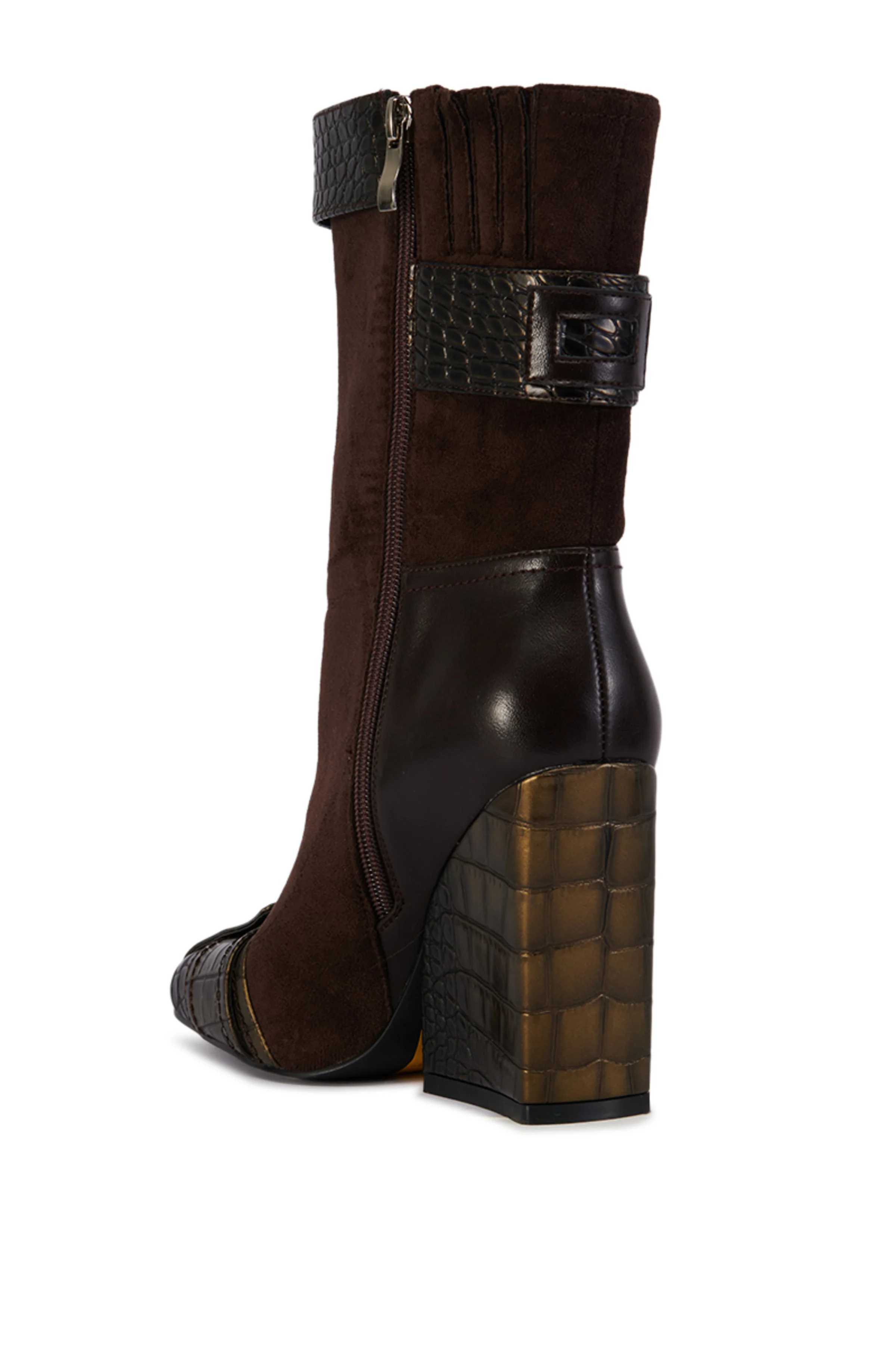 ALLONA-BROWN HEELED BOOTIE - Image 3