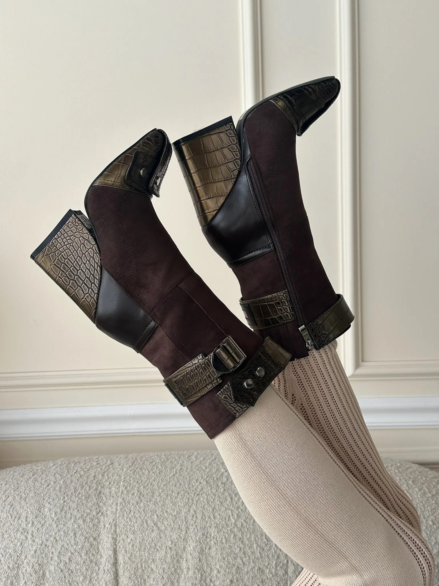 ALLONA-BROWN HEELED BOOTIE - Image 6