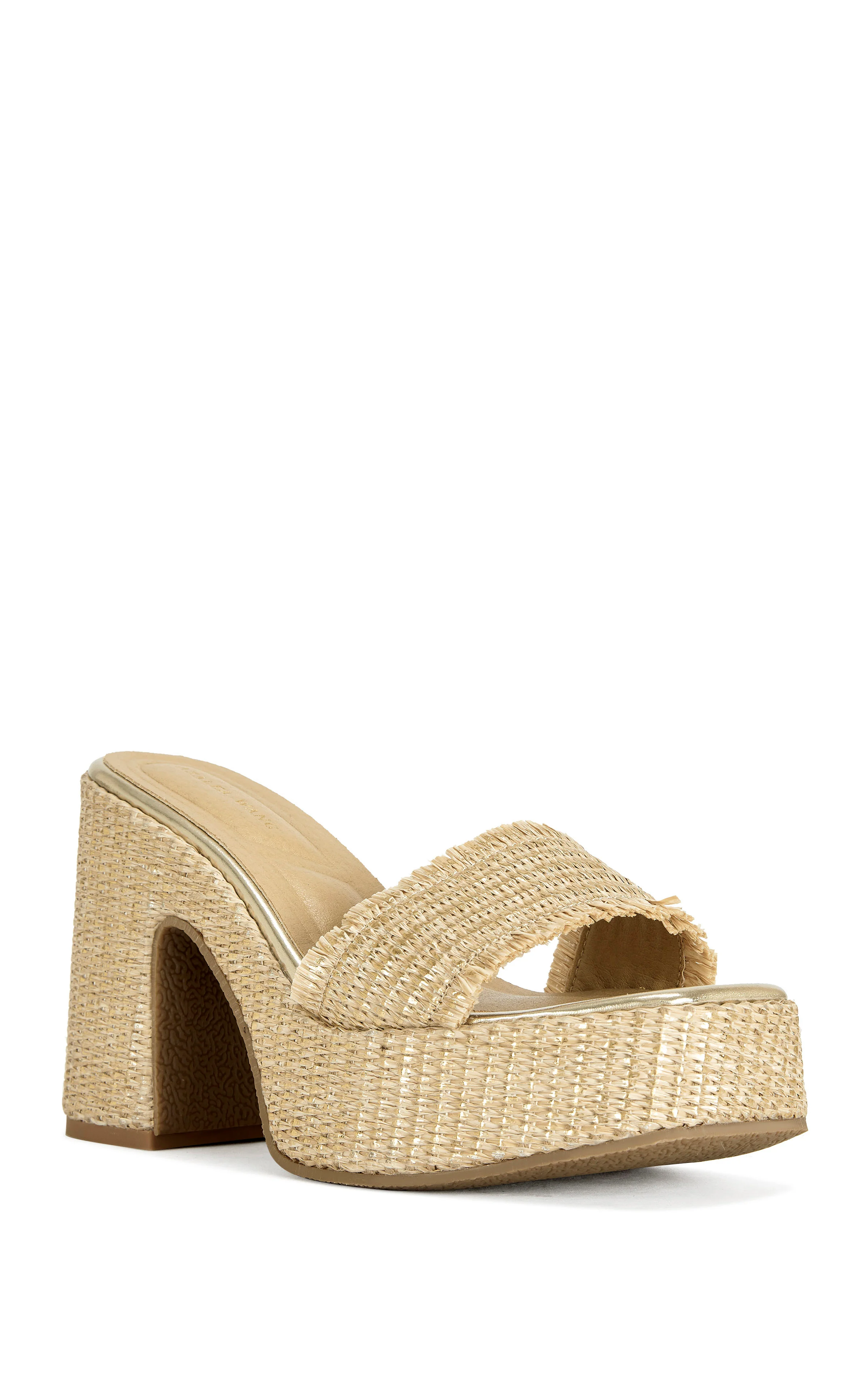 ANIKET-BEIGE WICKER PLATFORM SANDAL - Image 2