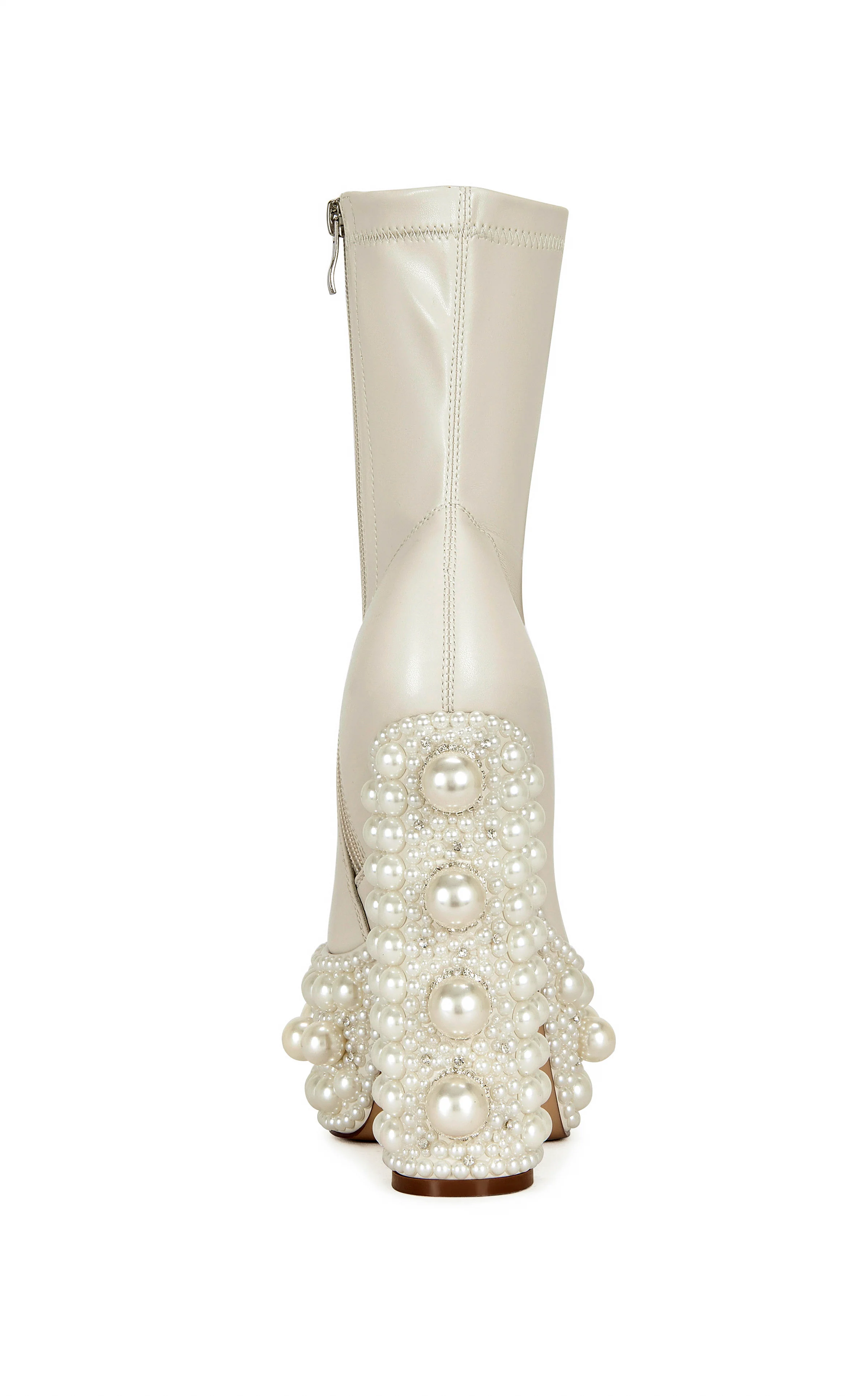 ANTARIS-BEIGE PEARL PLATFORM BOOTIE - Image 4