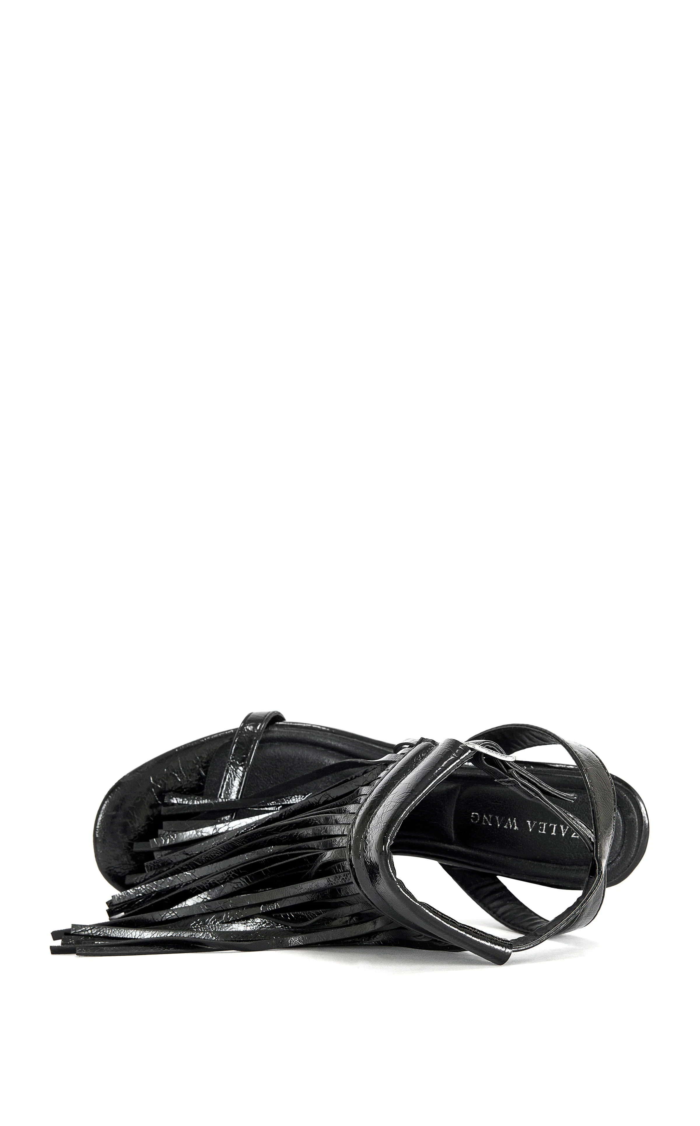 ANTIQUE-BLACK FRINGE STILETTO SANDAL - Image 5