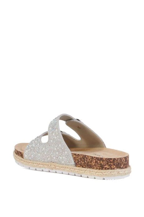 AQUILA-SILVER FLAT SANDAL - Image 3