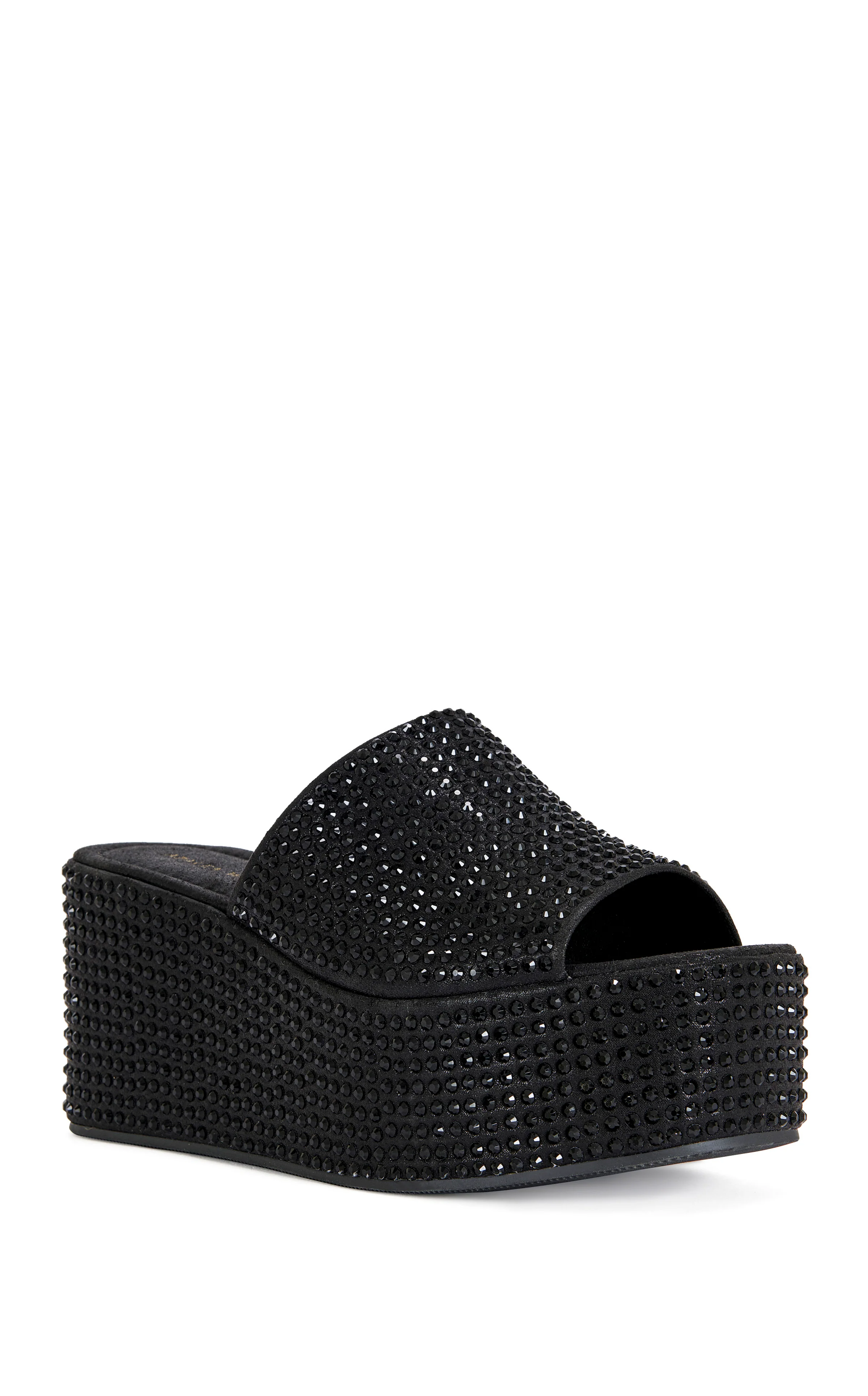 ARACHNA-BLACK RHINESTONE PLATFORM SANDAL - Image 2