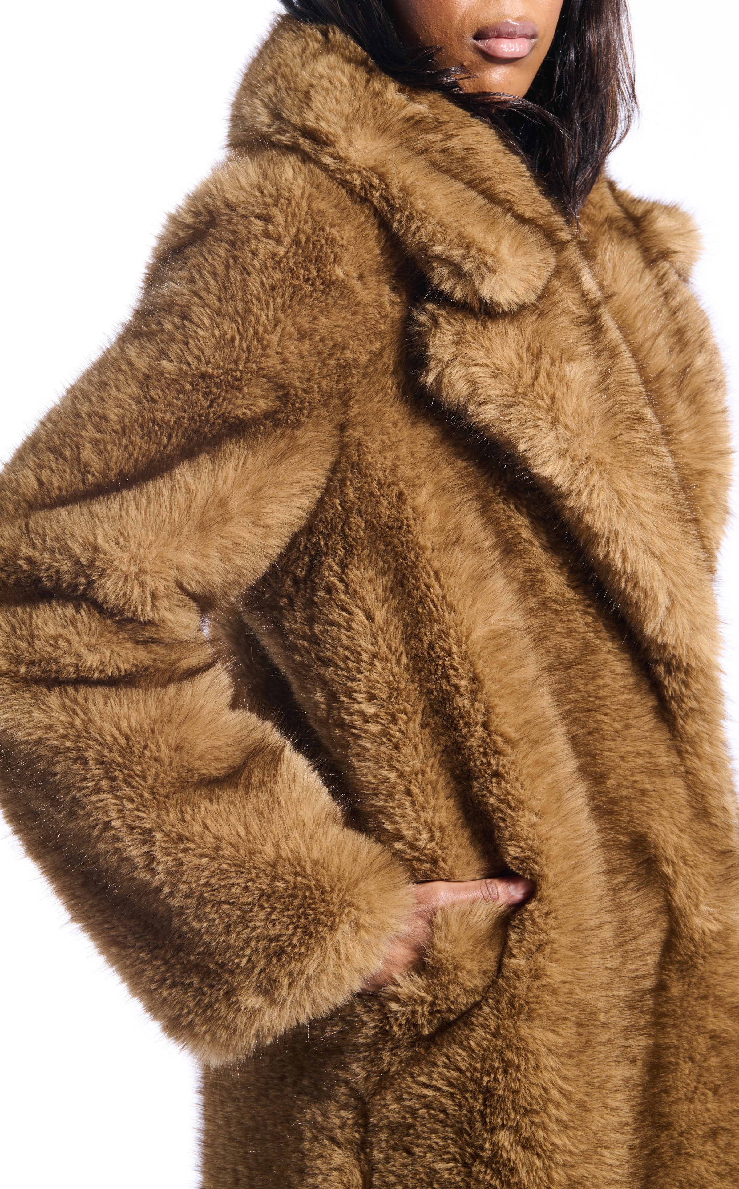 ARCHER-BROWN FAUX FUR COAT - Image 4