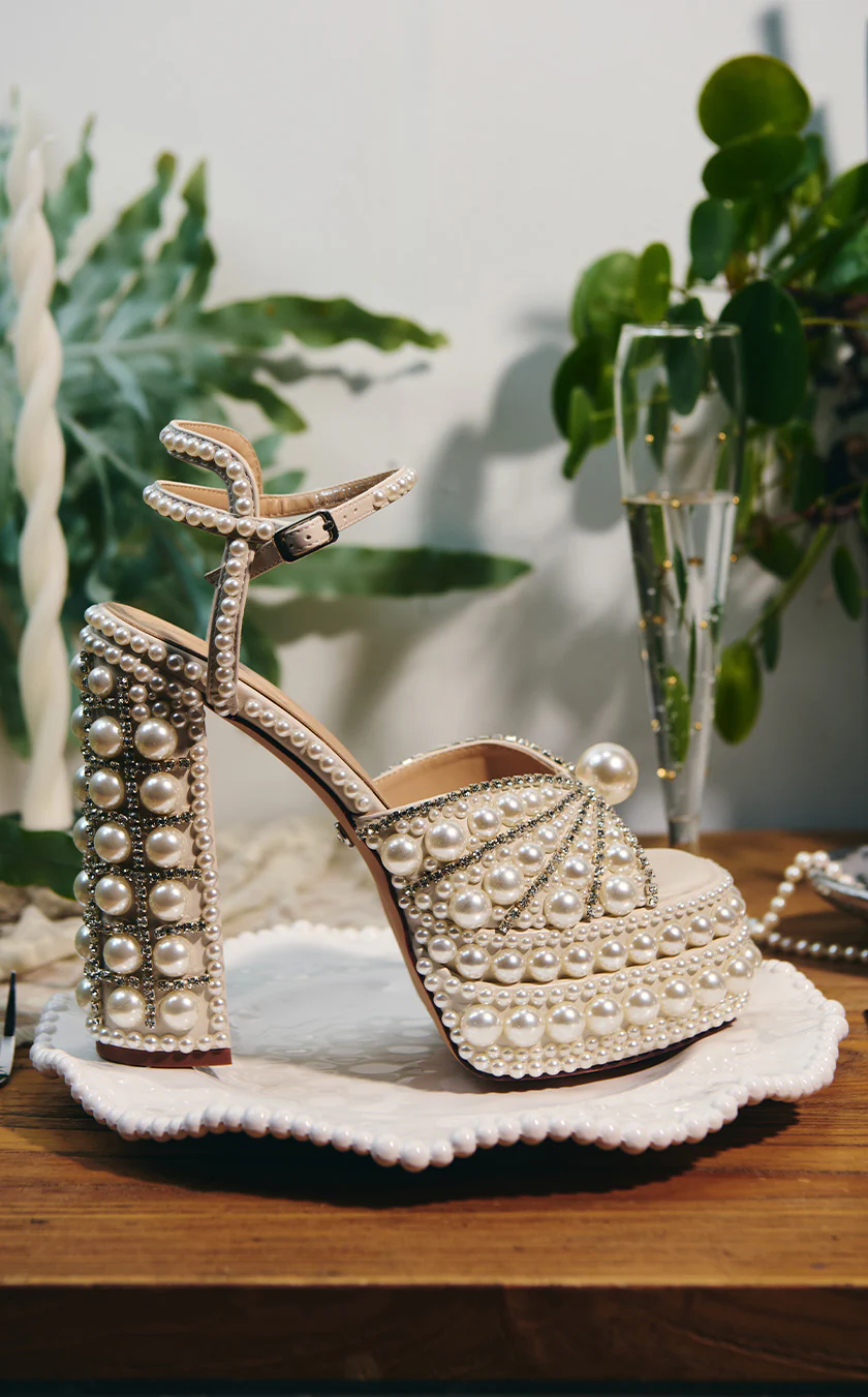 ASTRELLA-WHITE PLATFORM HEELED SANDAL - Image 7