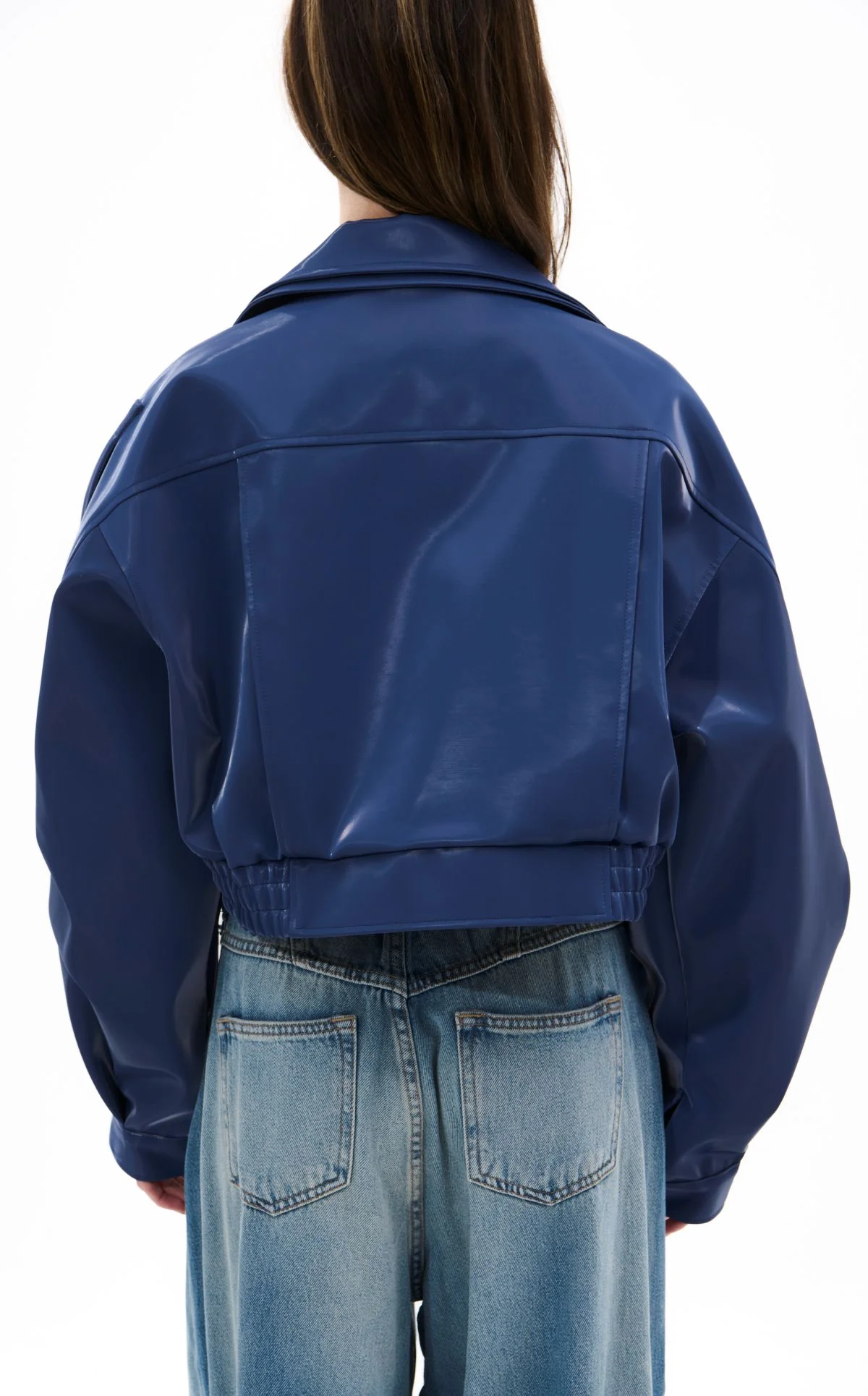 BABZ-BLUE LIQUID LUXE MOTO JACKET - Image 4