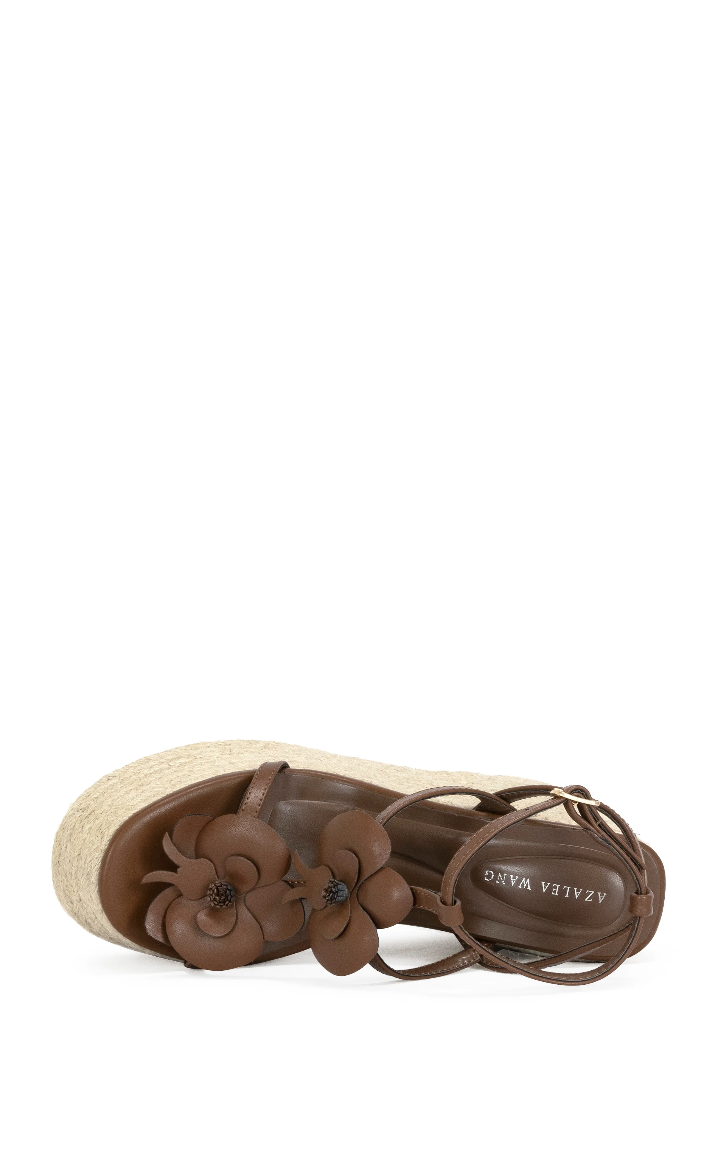 BAROSSA-BROWN FLORAL PLATFORM WEDGE SANDAL - Image 4
