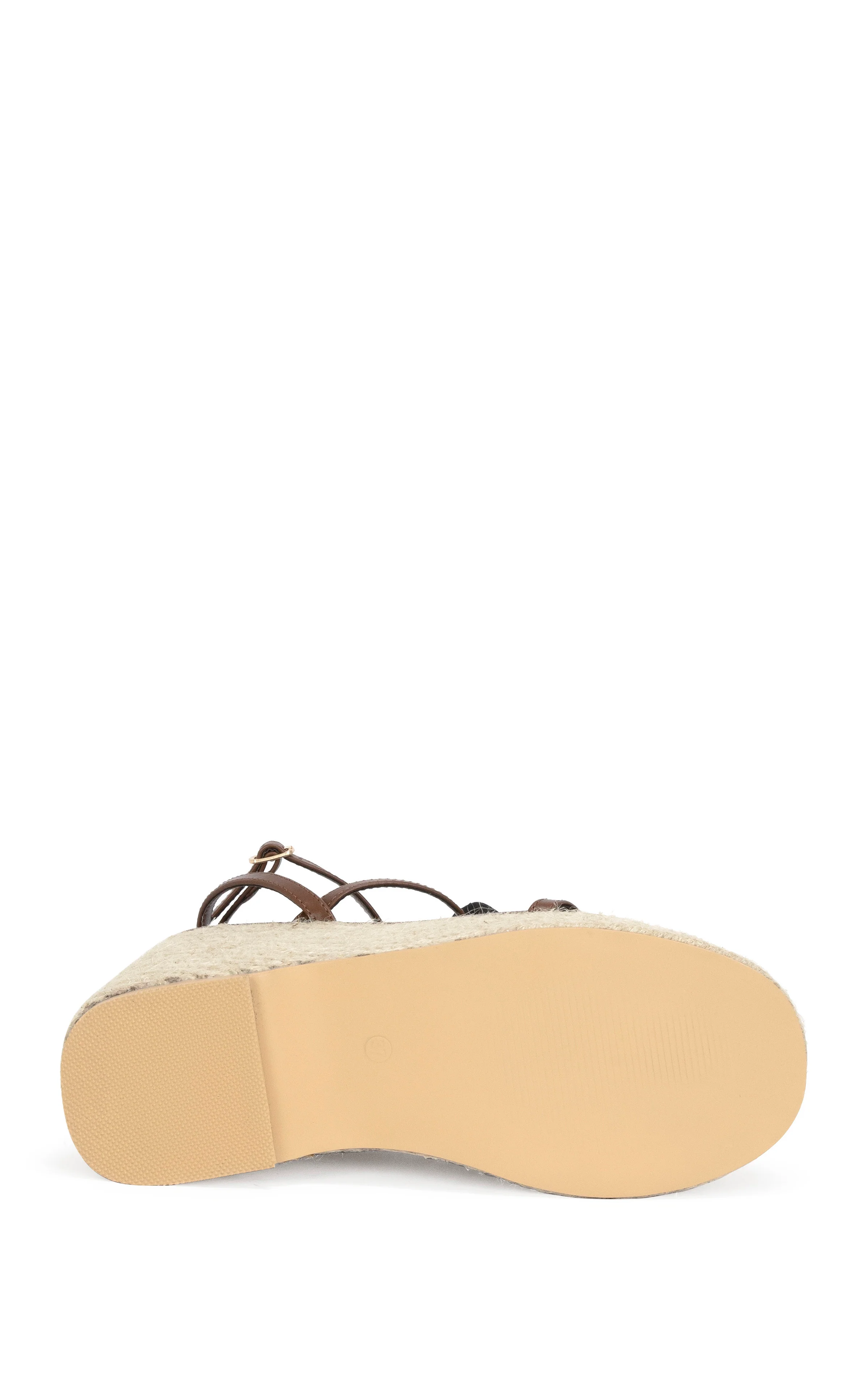 BAROSSA-BROWN FLORAL PLATFORM WEDGE SANDAL - Image 5