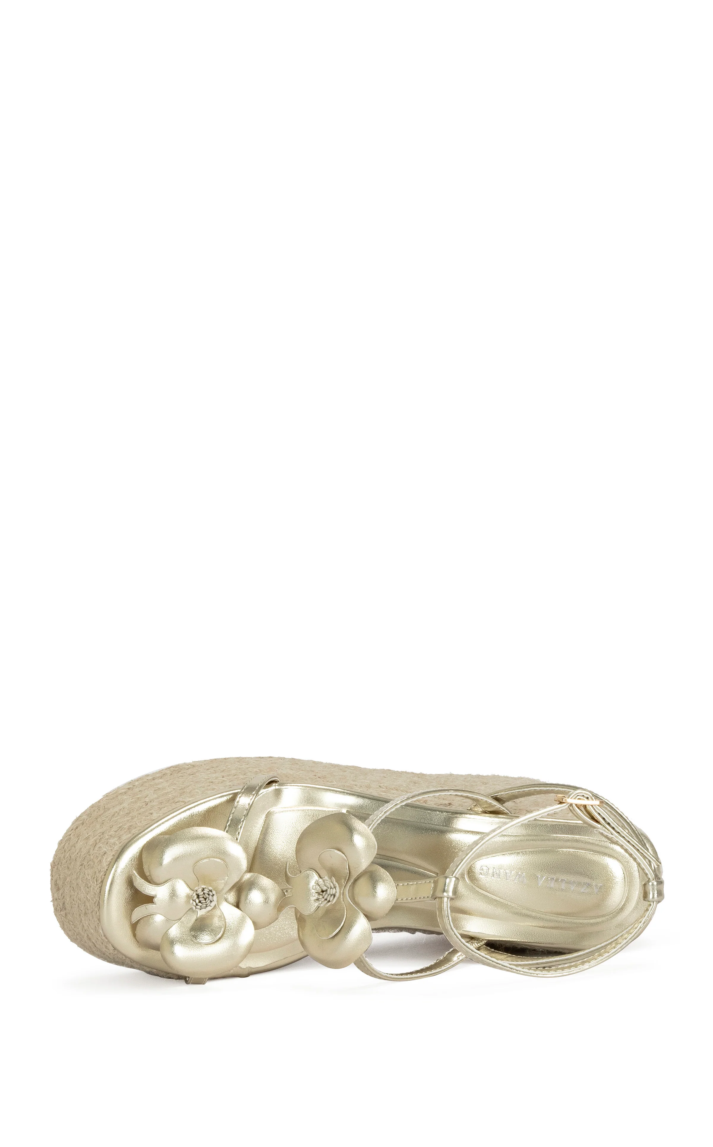 BAROSSA-GOLD FLORAL PLATFORM WEDGE SANDAL - Image 4