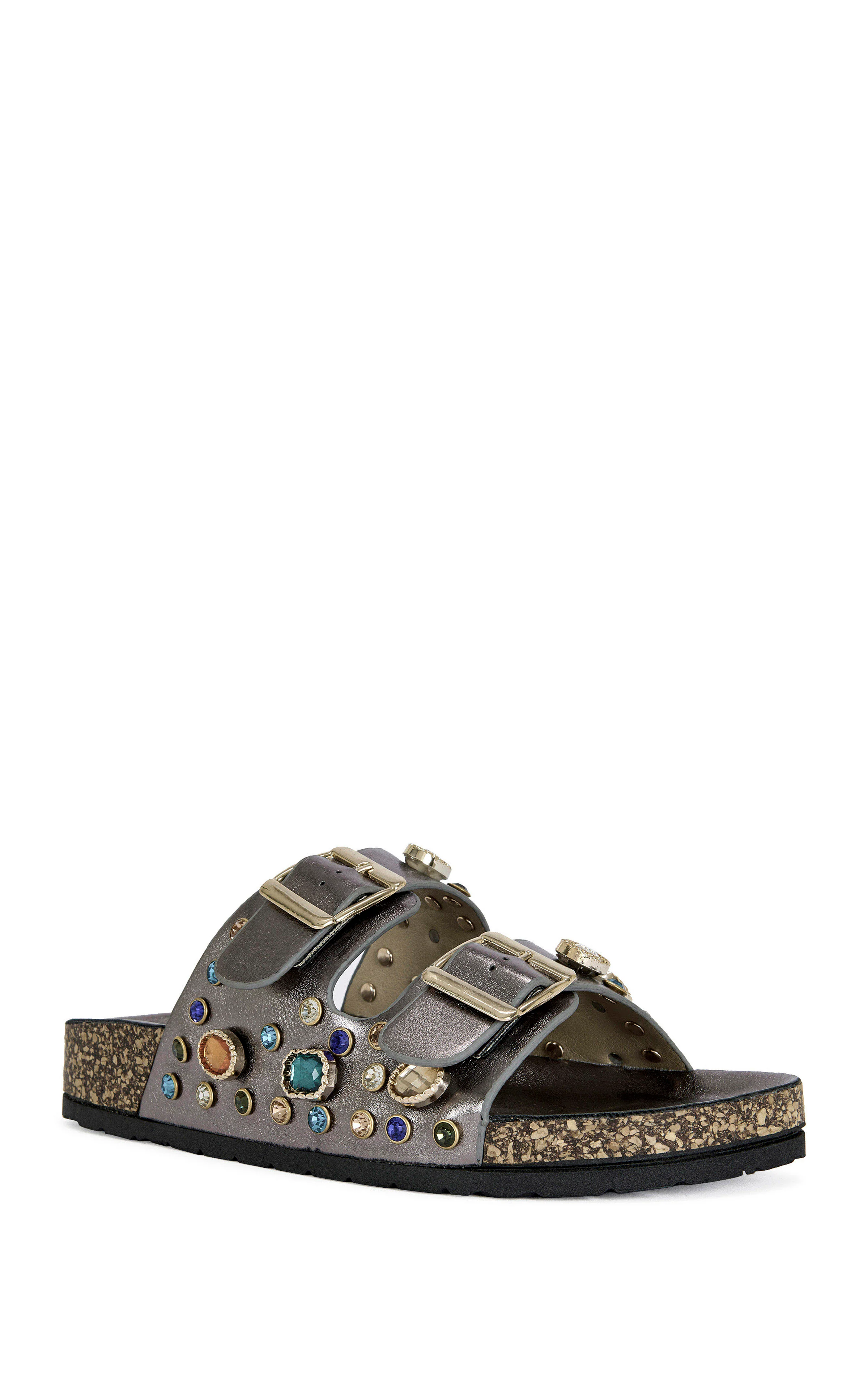 BAYLEAVES-PEWTER FLAT SANDAL
