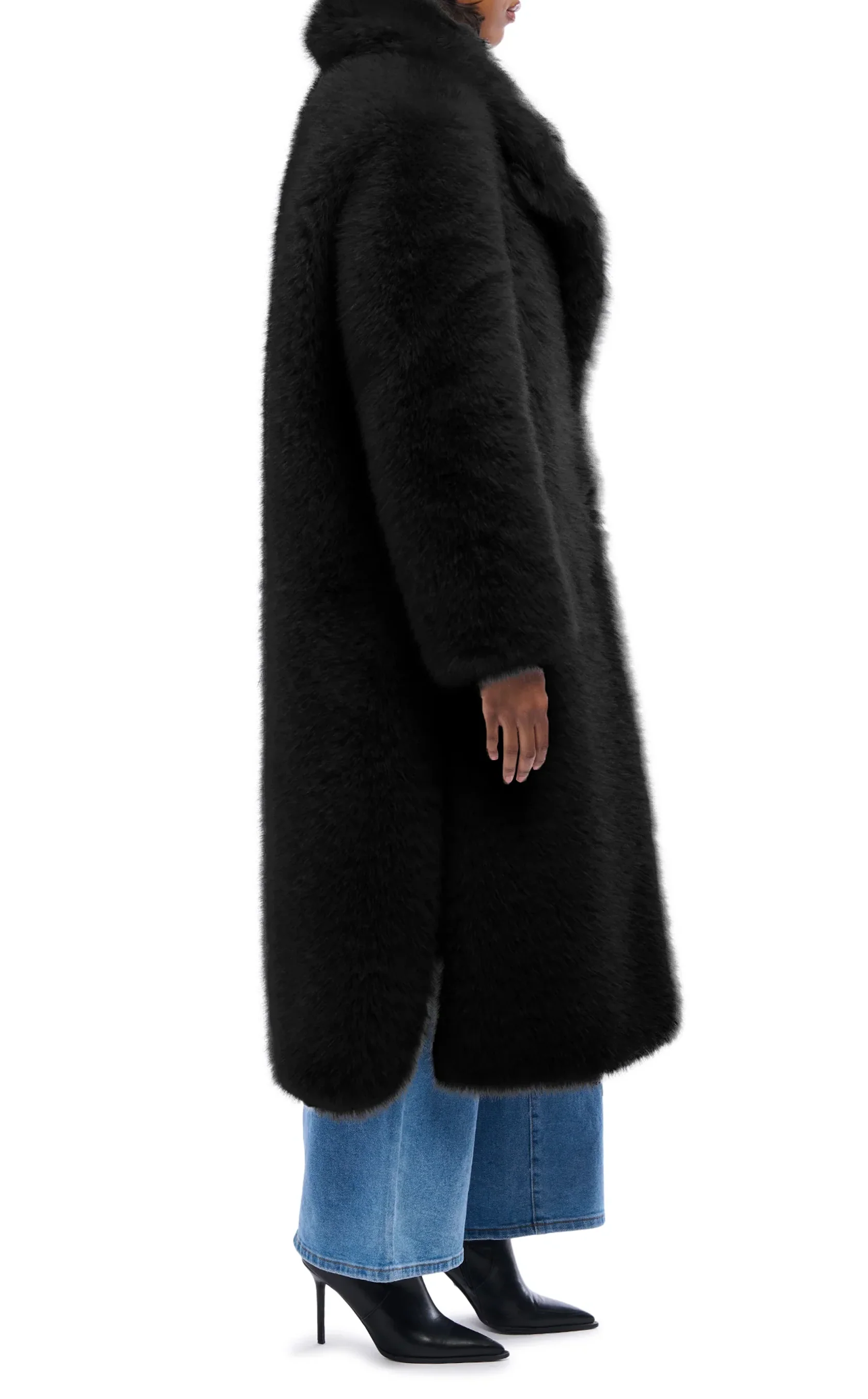 BCARDI-BLACK FAUX FUR JACKET - Image 3