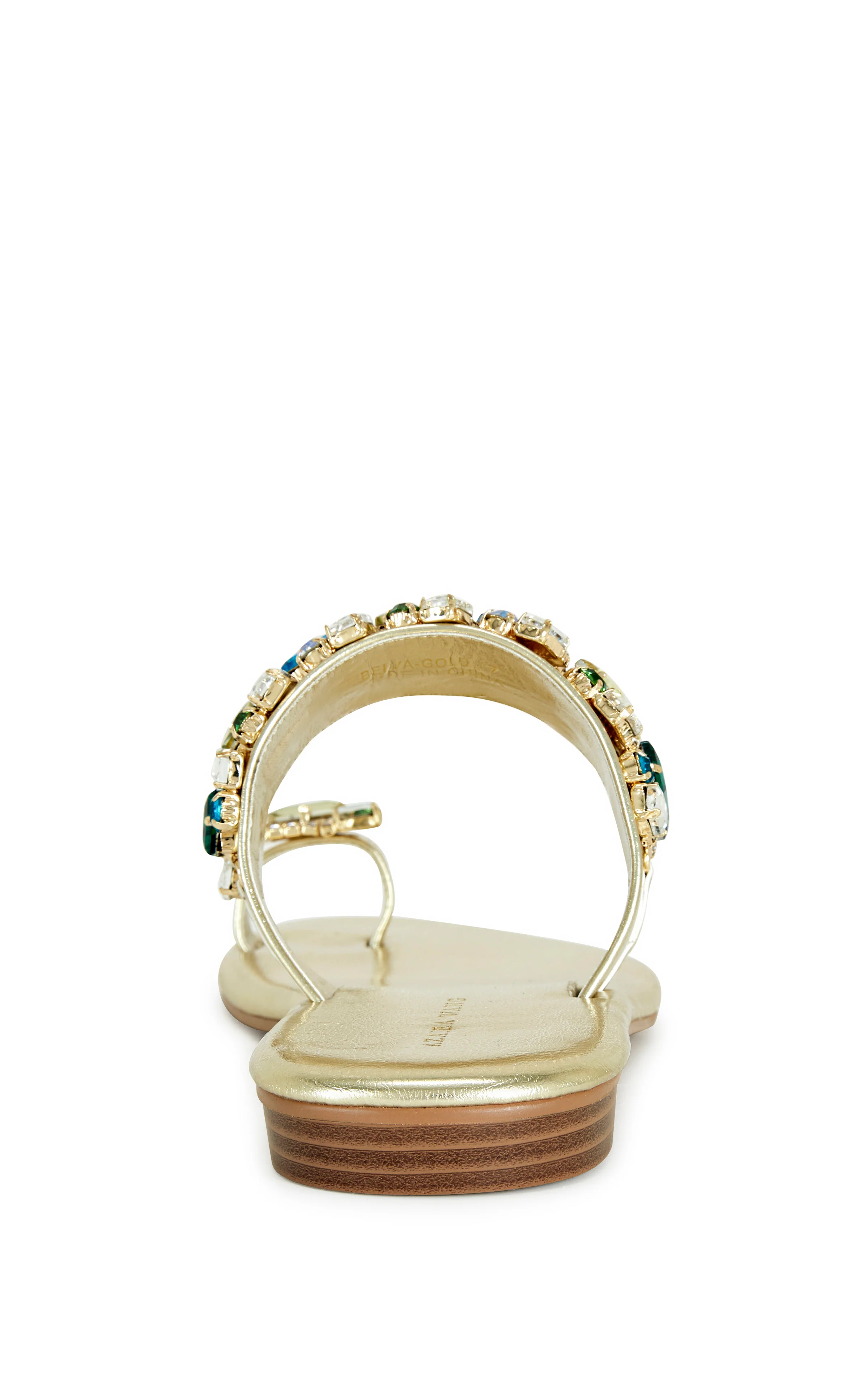 BELVA-GOLD JEWELED FLAT SANDAL - Image 3