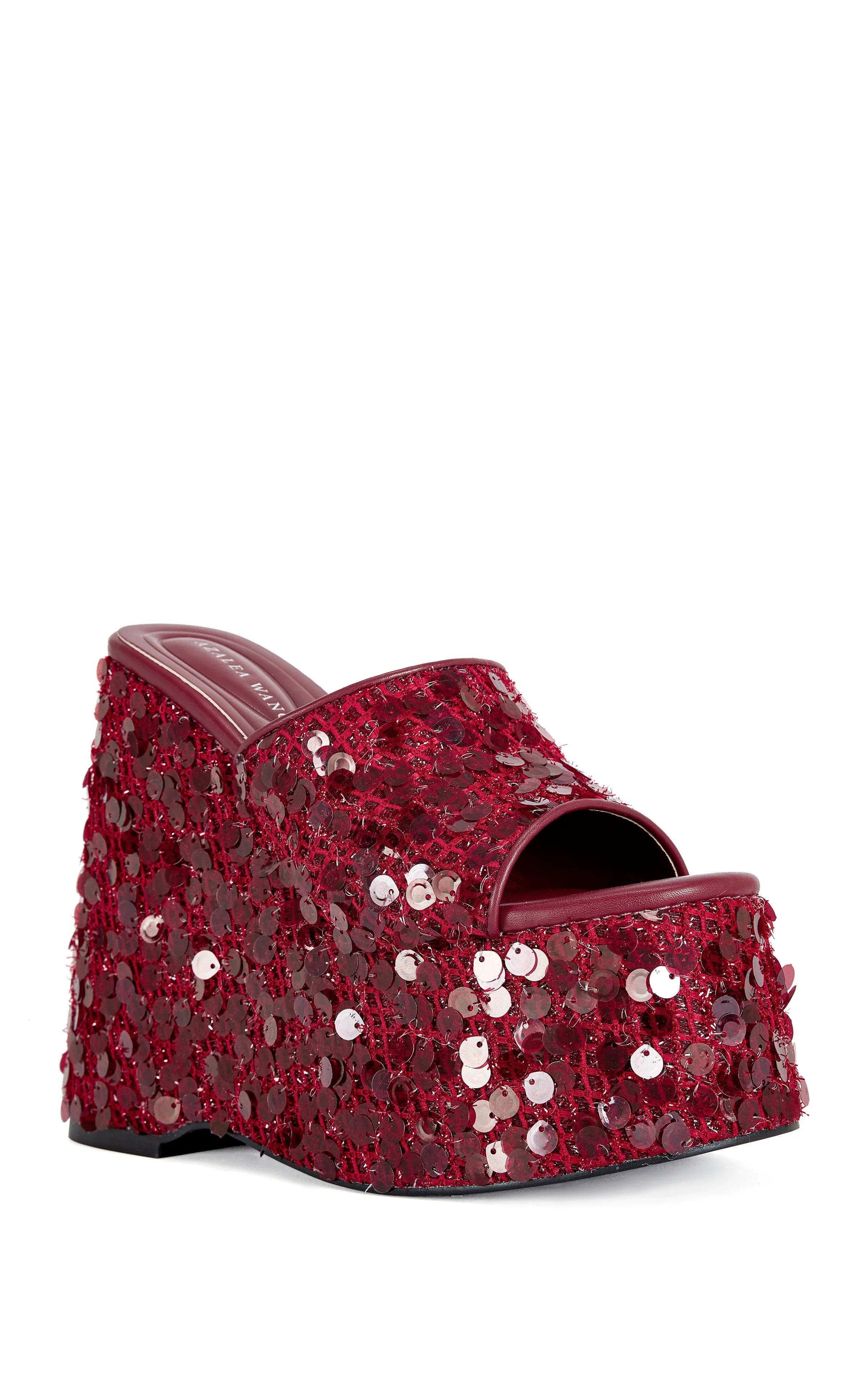 BETSEY-RED PLATFORM SEQUIN WEDGE SANDAL - Image 2