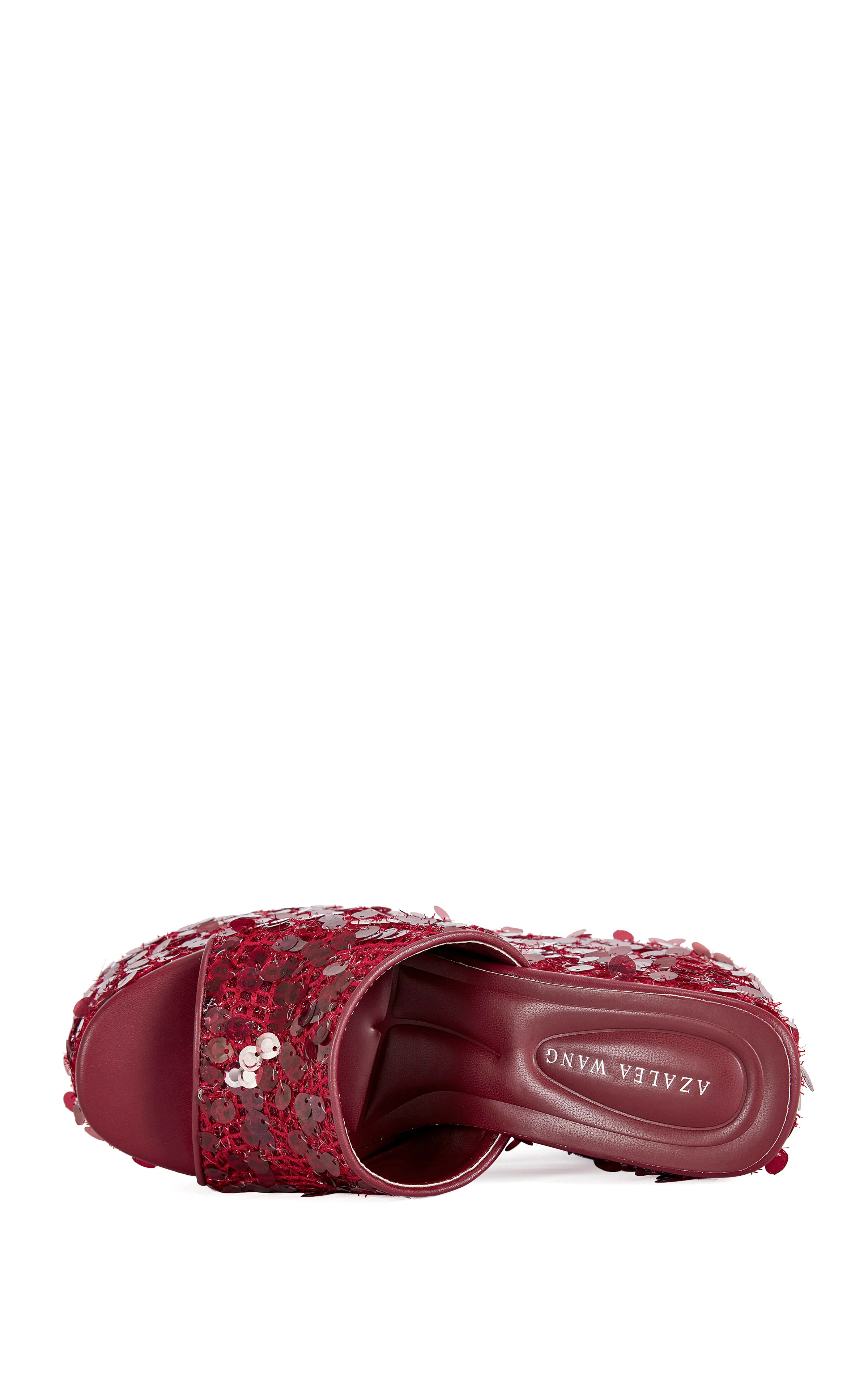 BETSEY-RED PLATFORM SEQUIN WEDGE SANDAL - Image 4