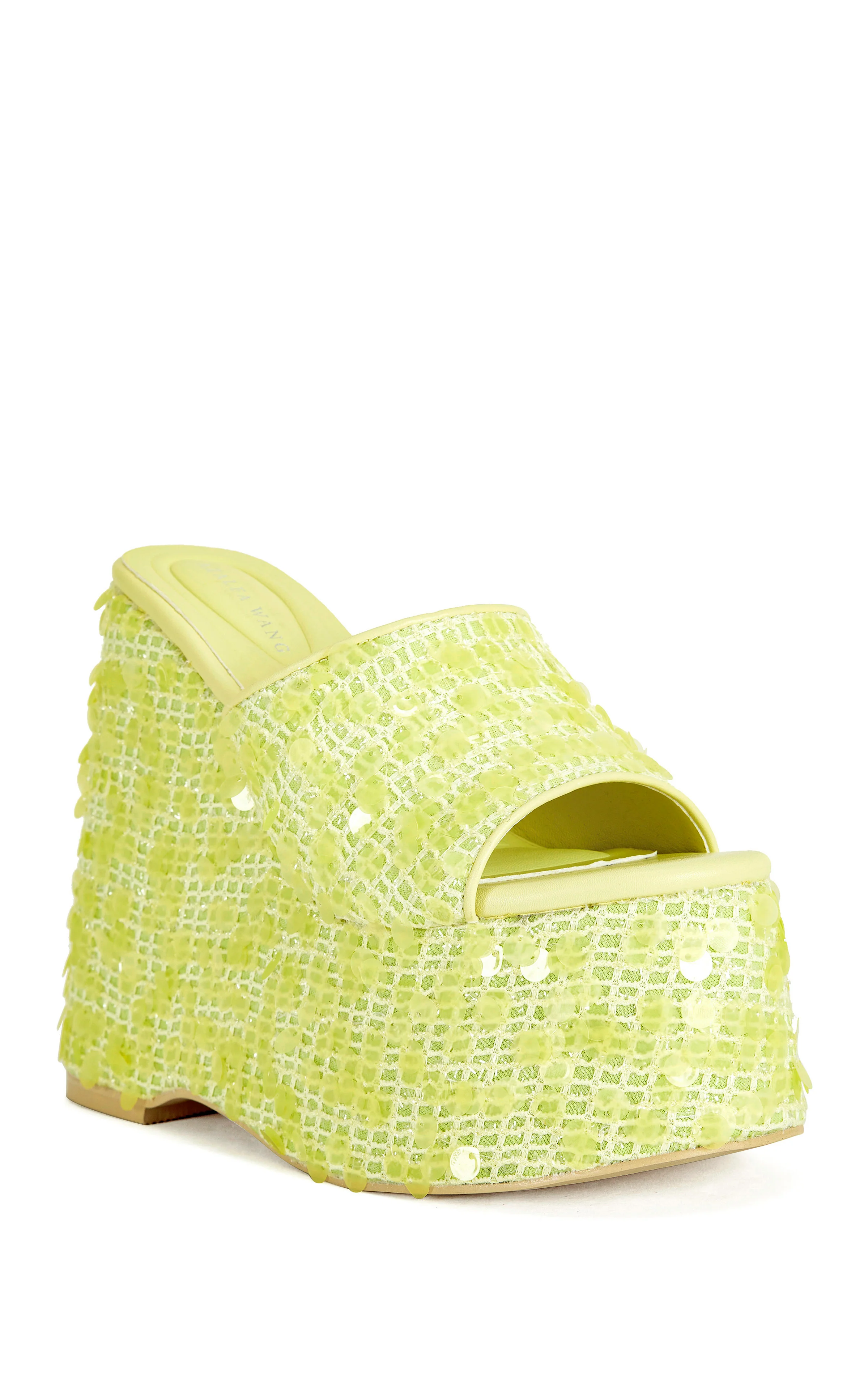 BETSEY-YELLOW PLATFORM SEQUIN WEDGE SANDAL - Image 2