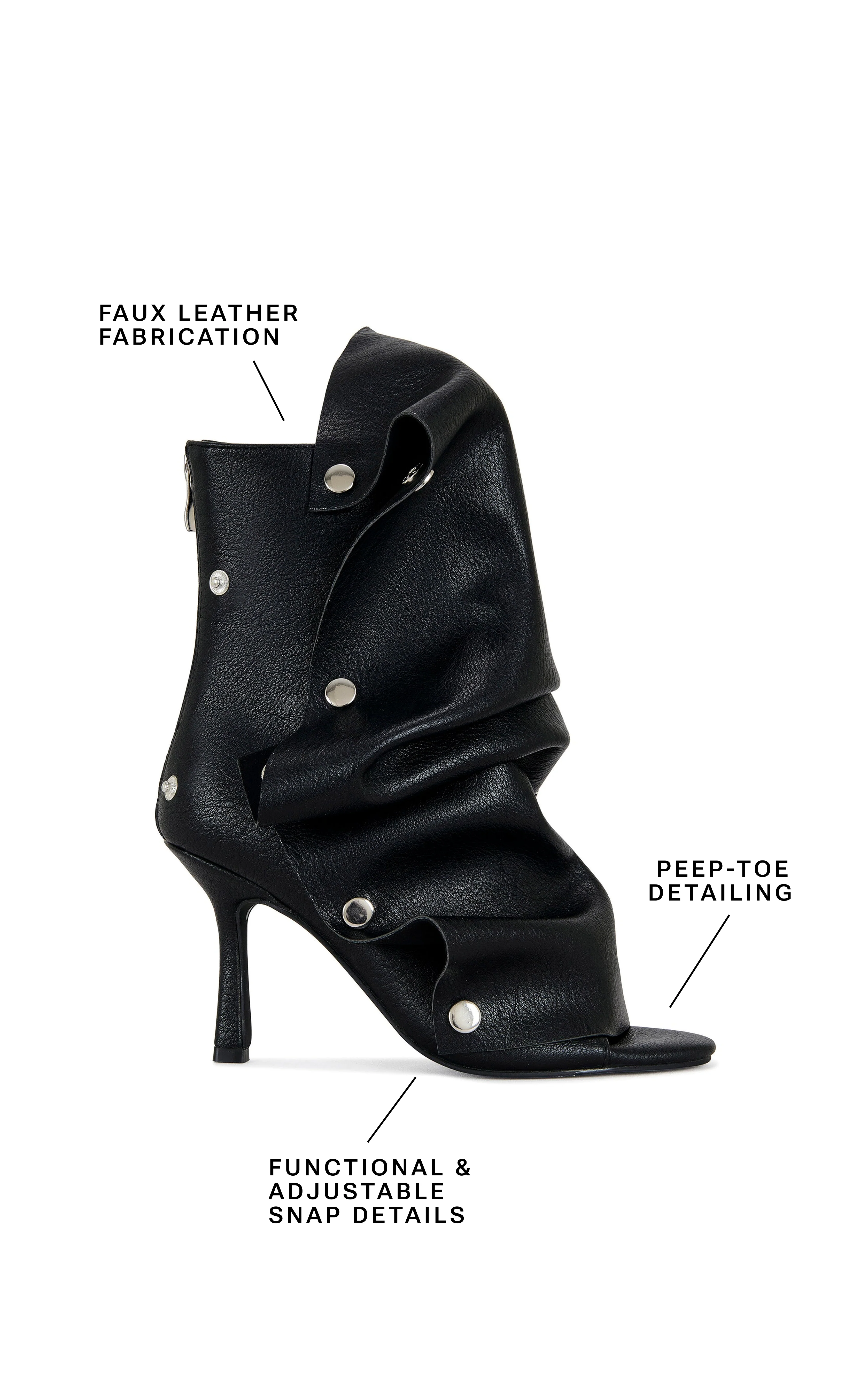 BIRDSONG-BLACK PEEP TOE STILETTO BOOTIE - Image 6