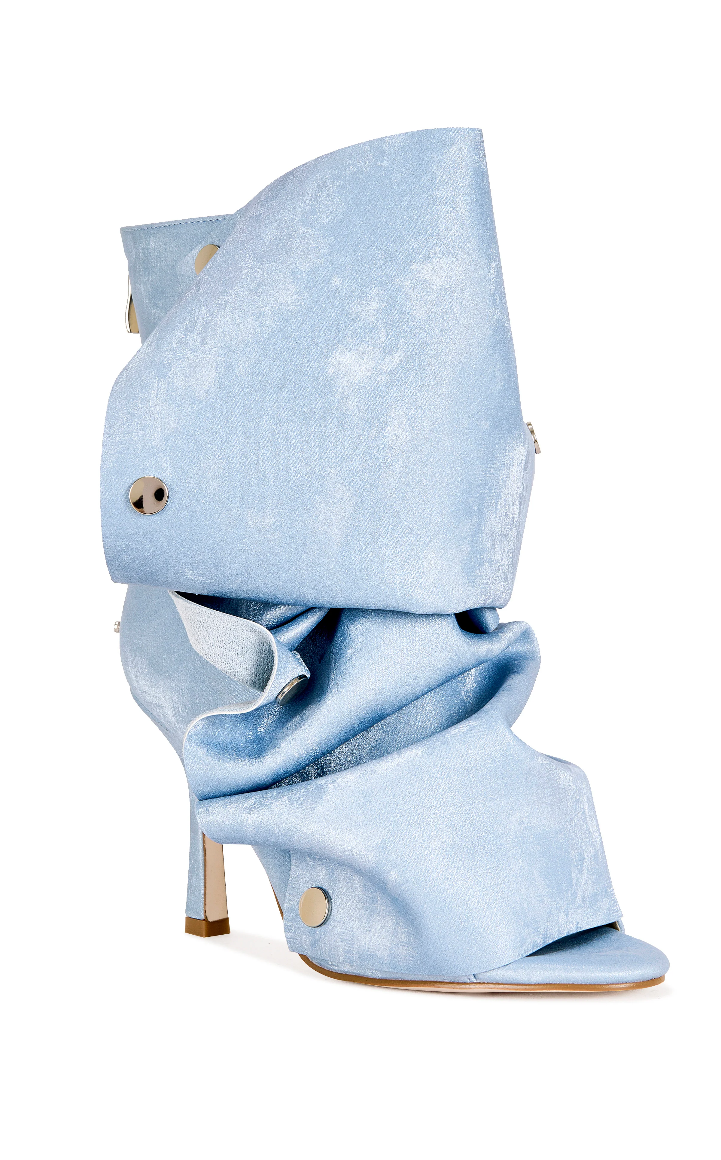 BIRDSONG-DENIM LIQUID LUXE PEEP TOE STILETTO BOOTIE - Image 3