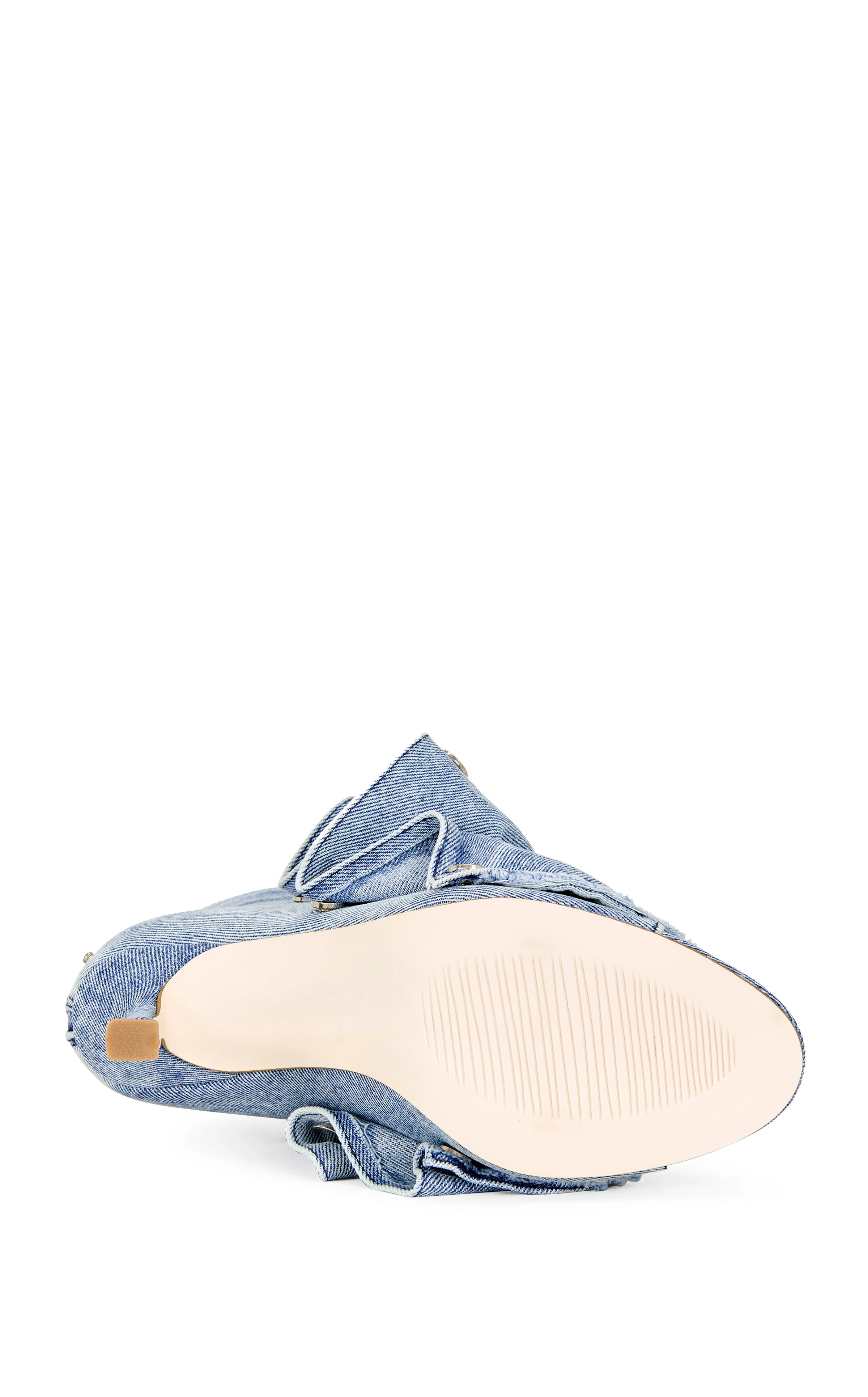 BIRDSONG-LTDENIM PEEP TOE STILETTO BOOTIE - Image 4