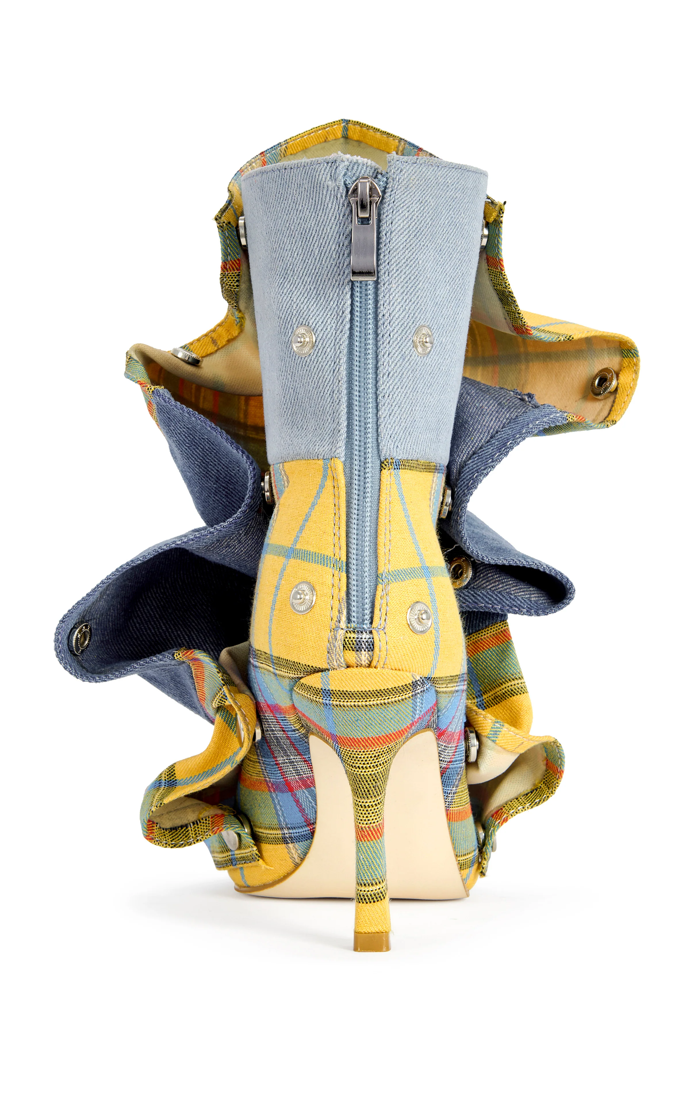 BIRDSONG-YELLOWPLAID STILETTO BOOTIE - Image 3