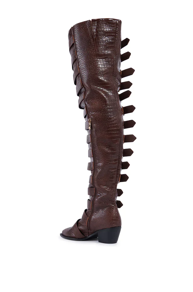 BRAULIA-BROWNCROC OVER THE KNEE WESTERN BOOT - Image 3