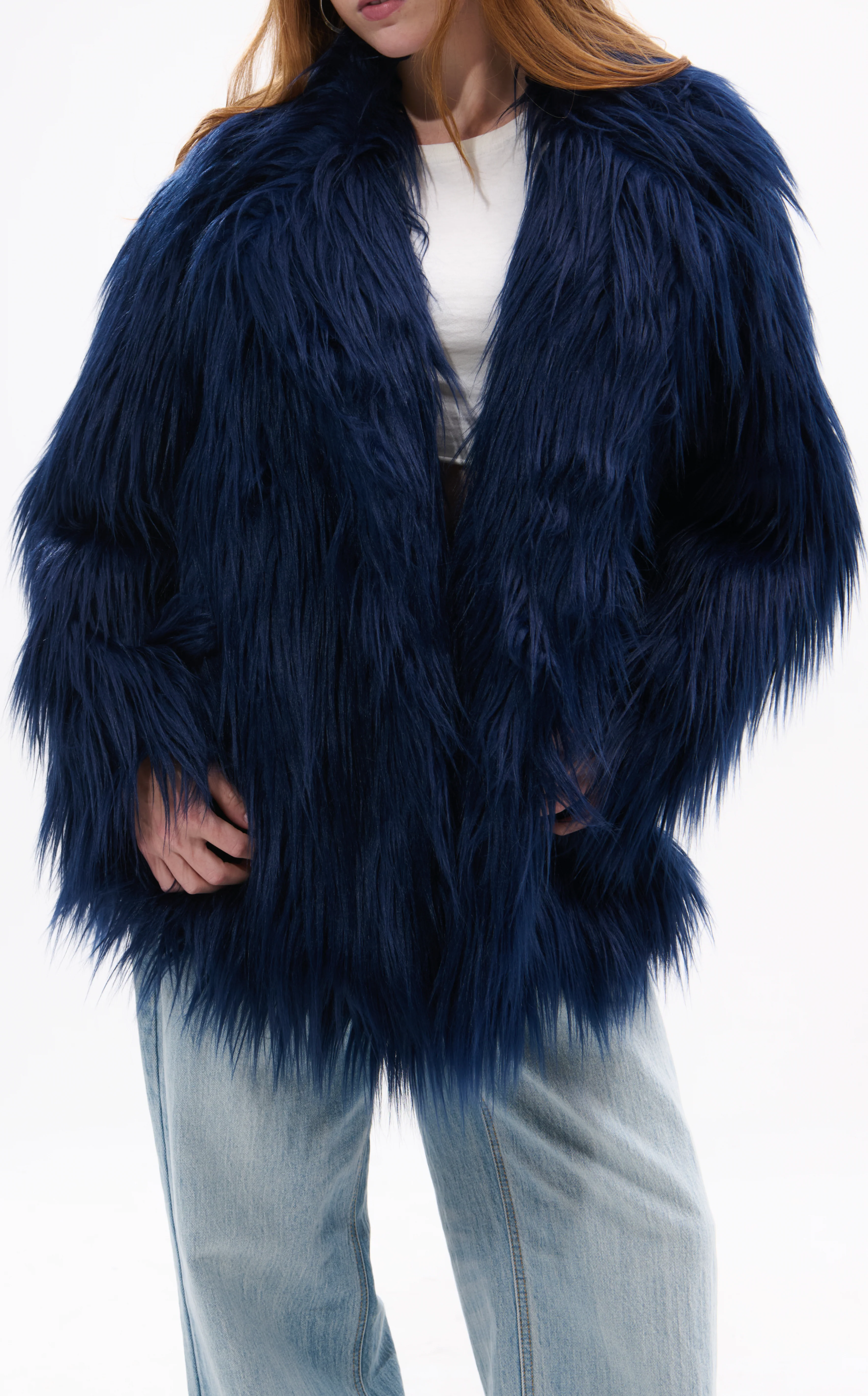 BRECKENRIDGE-BLUE FAUX FUR JACKET - Image 2
