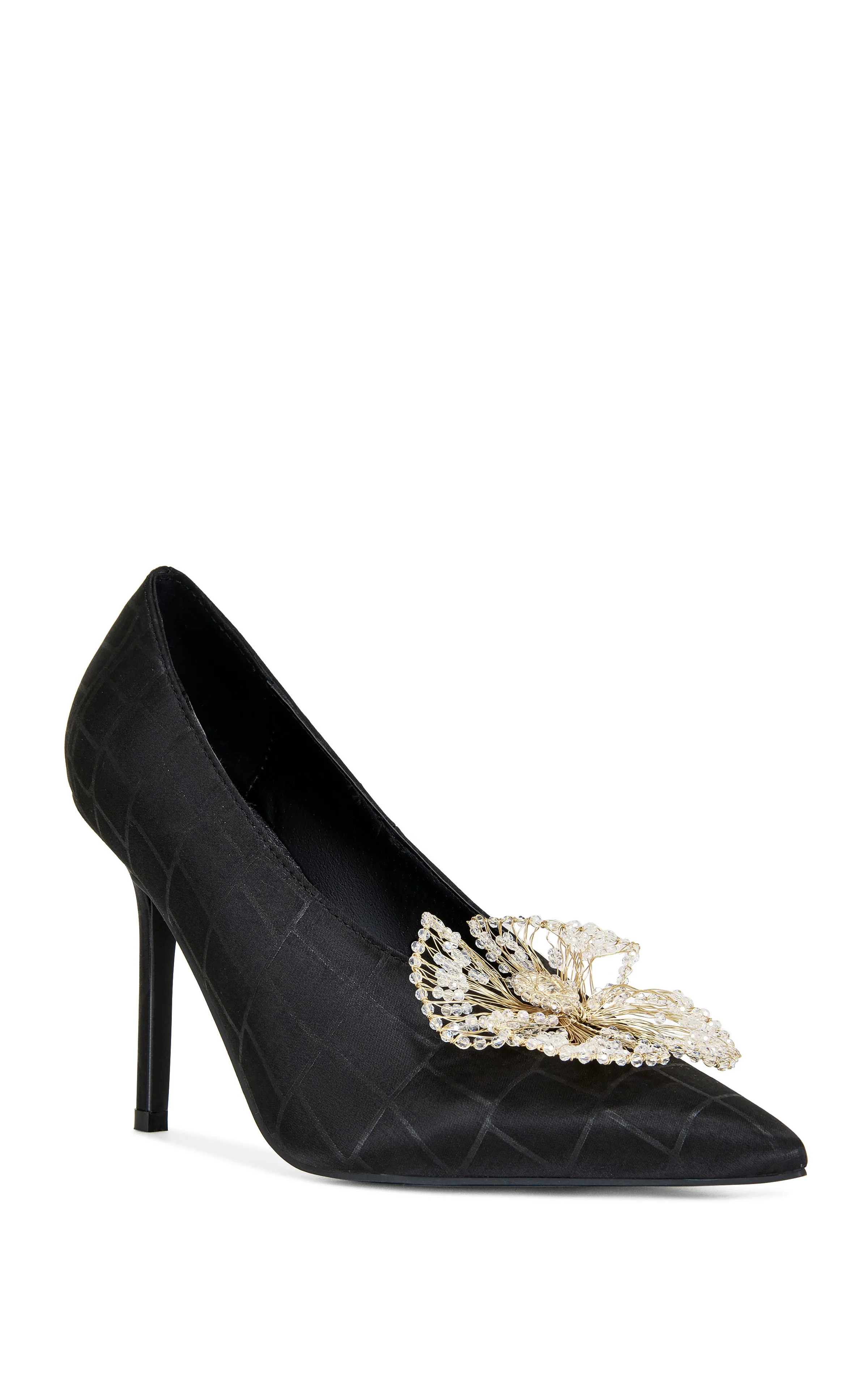 CARMENZA-BLACK FLORAL STILETTO PUMP - Image 2