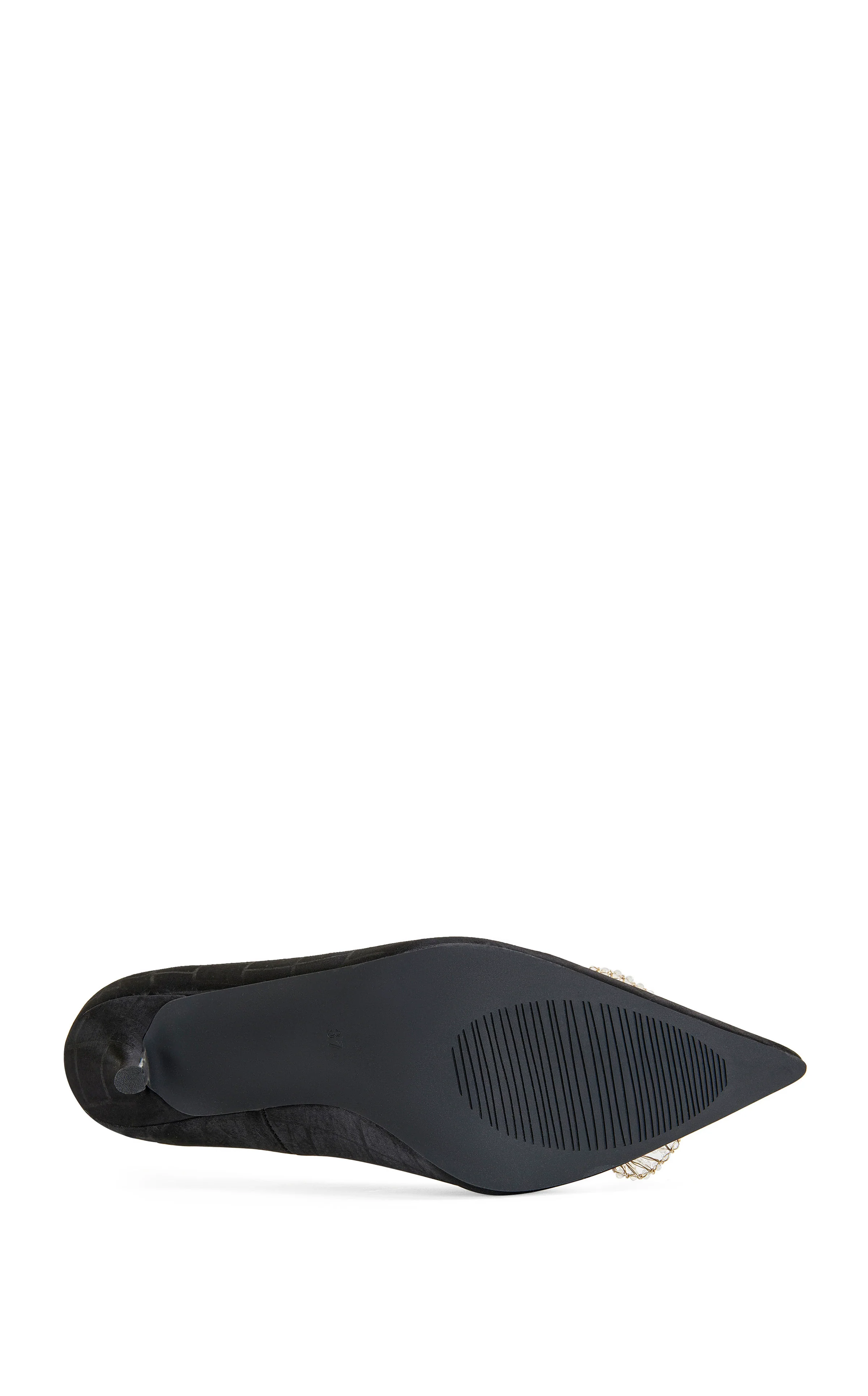 CARMENZA-BLACK FLORAL STILETTO PUMP - Image 5