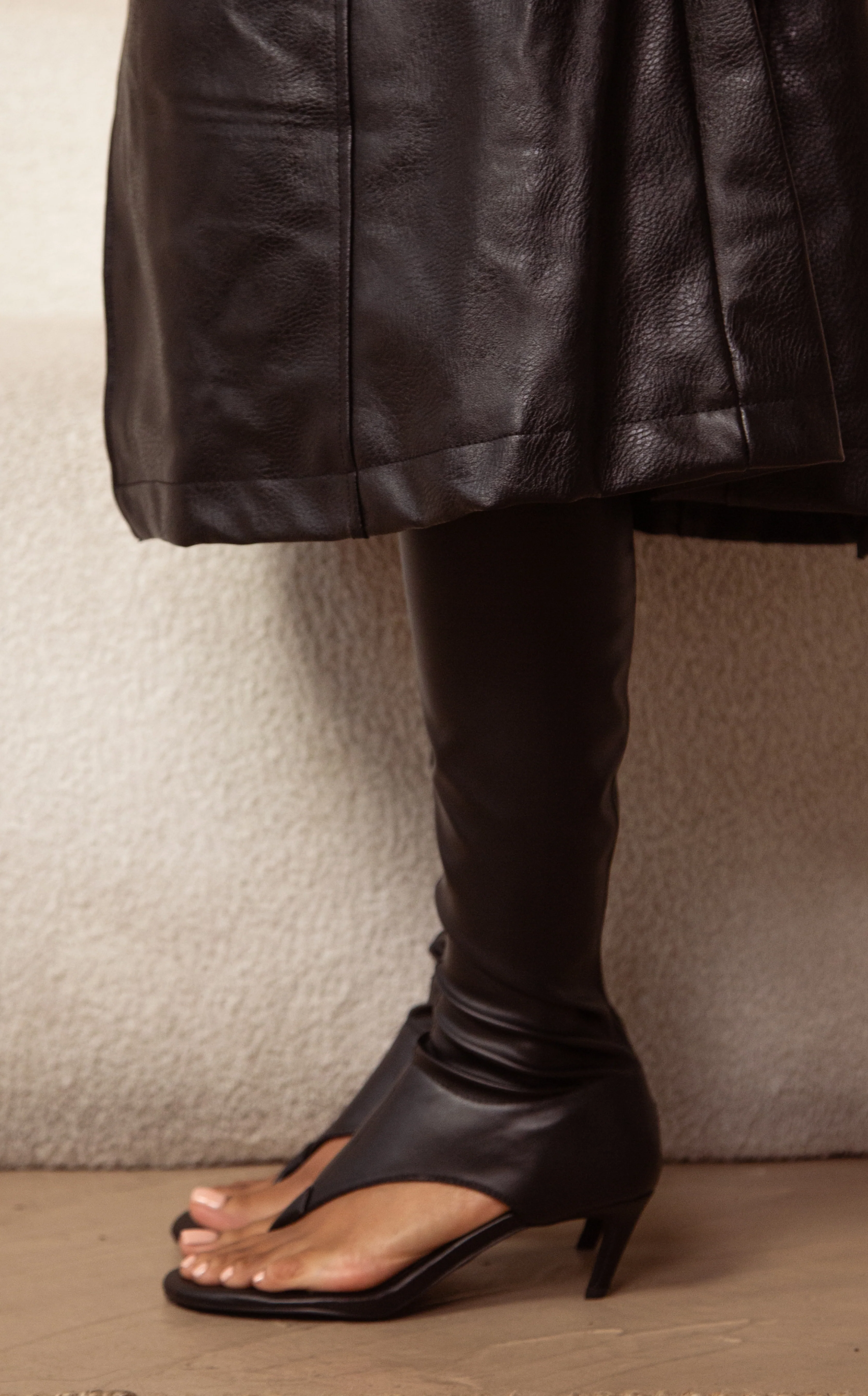 CECILE-BLACK STILETTO SANDAL BOOT - Image 6