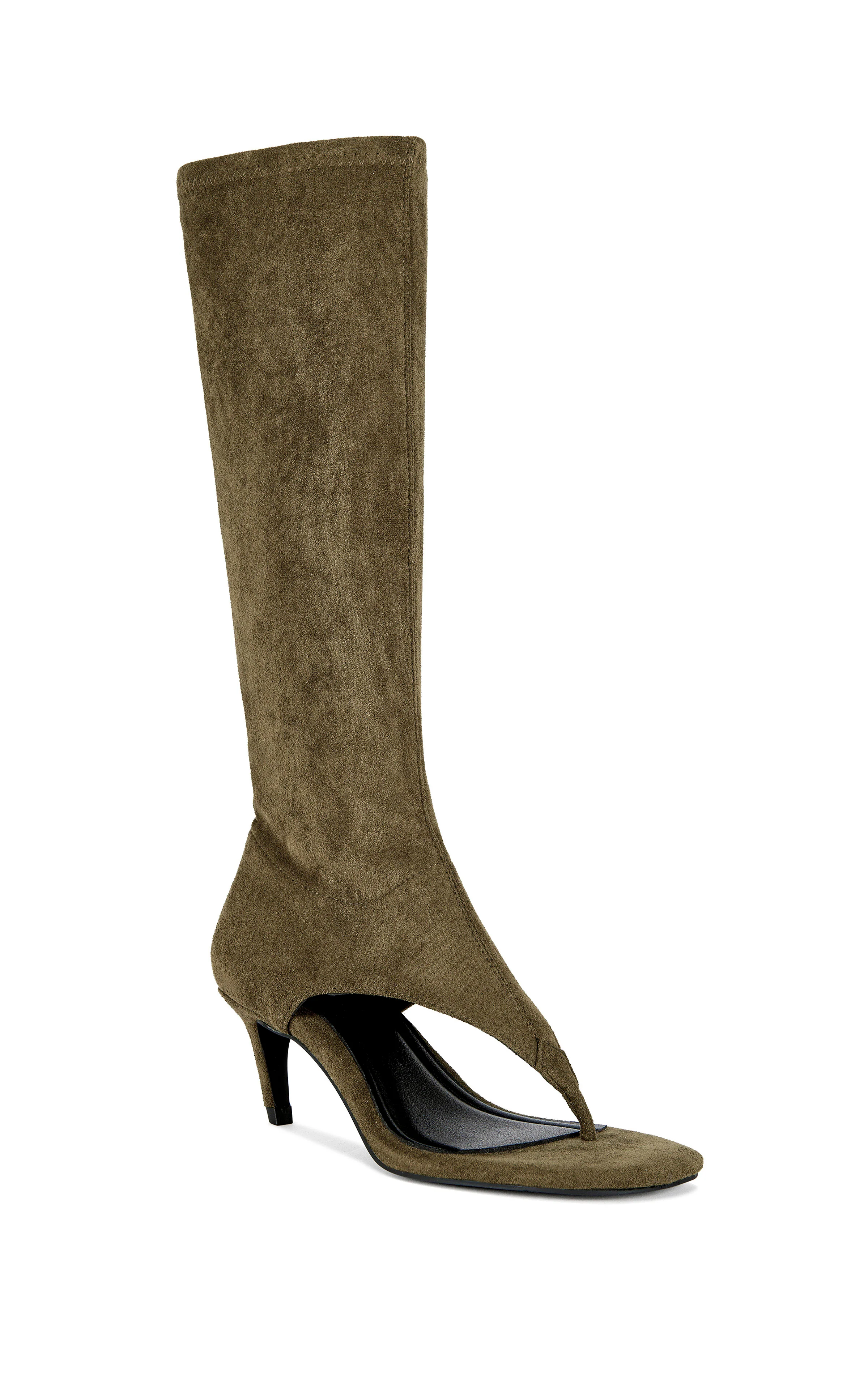 CECILE-OLIVE STILETTO SANDAL BOOT - Image 3