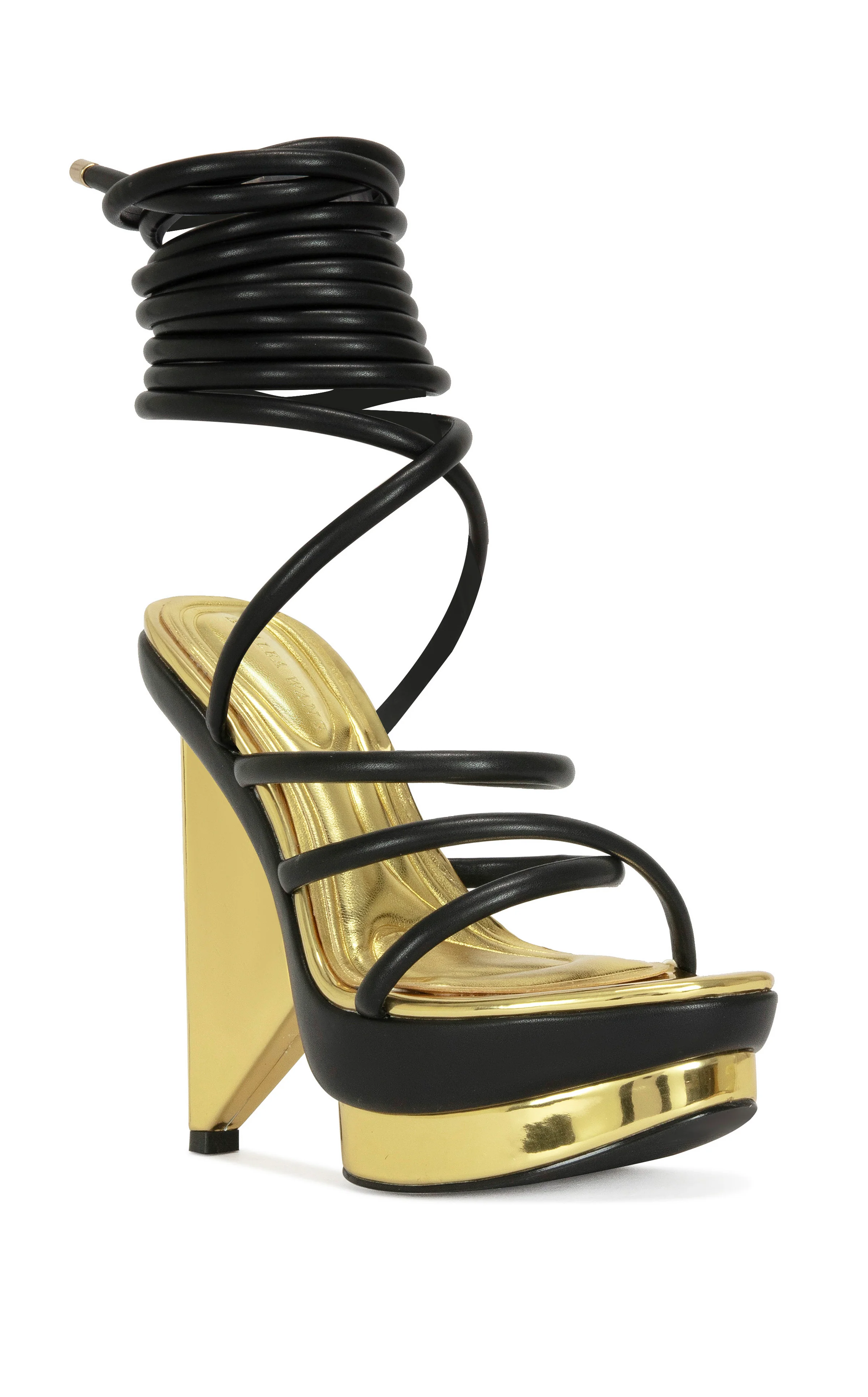 CELINEA-BLACK ANGULAR PLATFORM SANDAL - Image 2