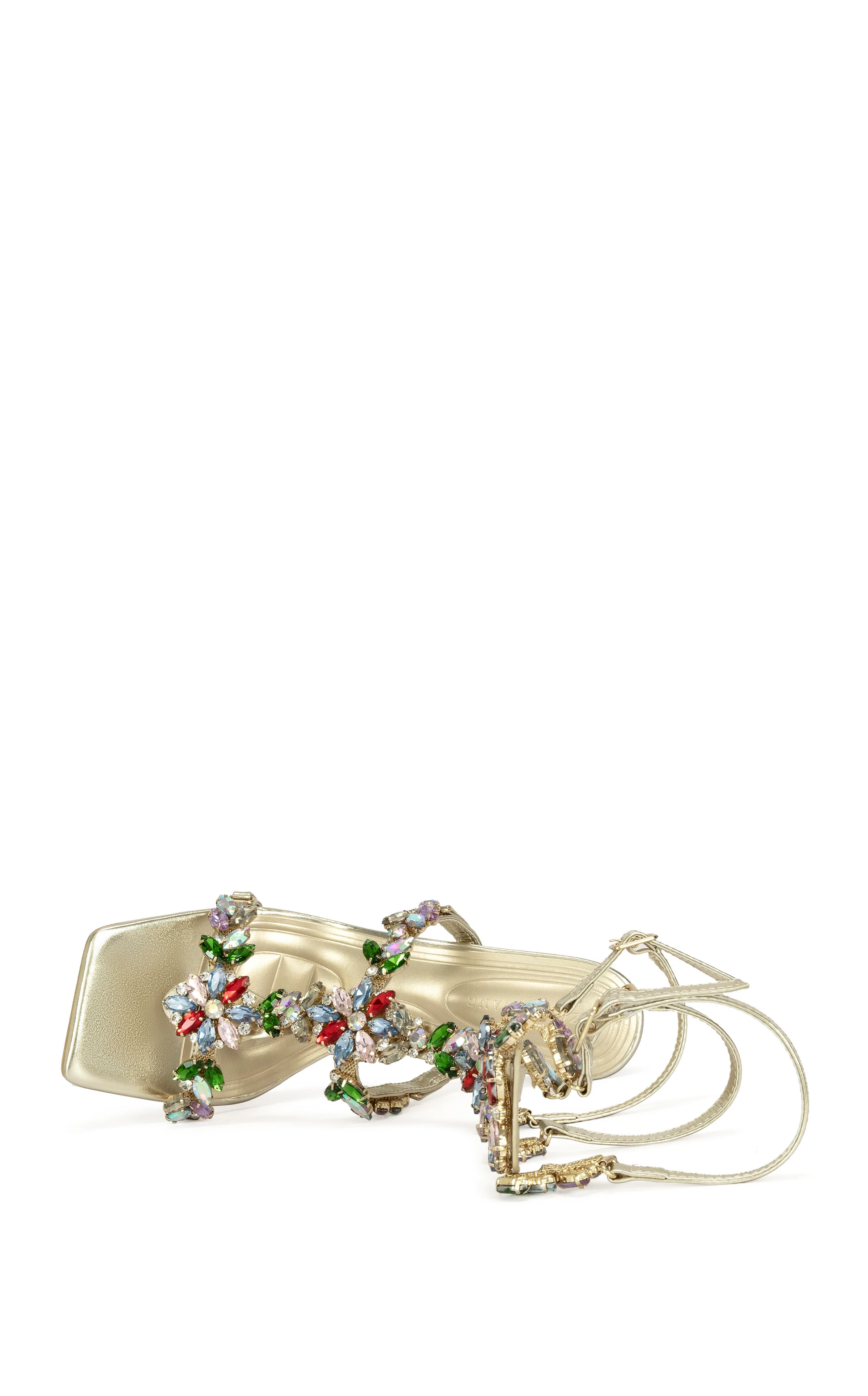 CERUS-GOLDMULTI EMBELLISHED GLADIATOR STILETTO SANDAL - Image 4