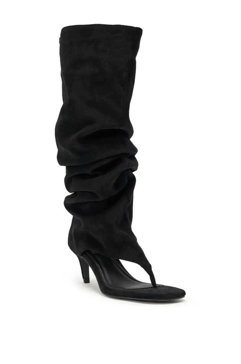CHANDI-BLACK SLOUCHY STILETTO SANDAL BOOT - Image 2