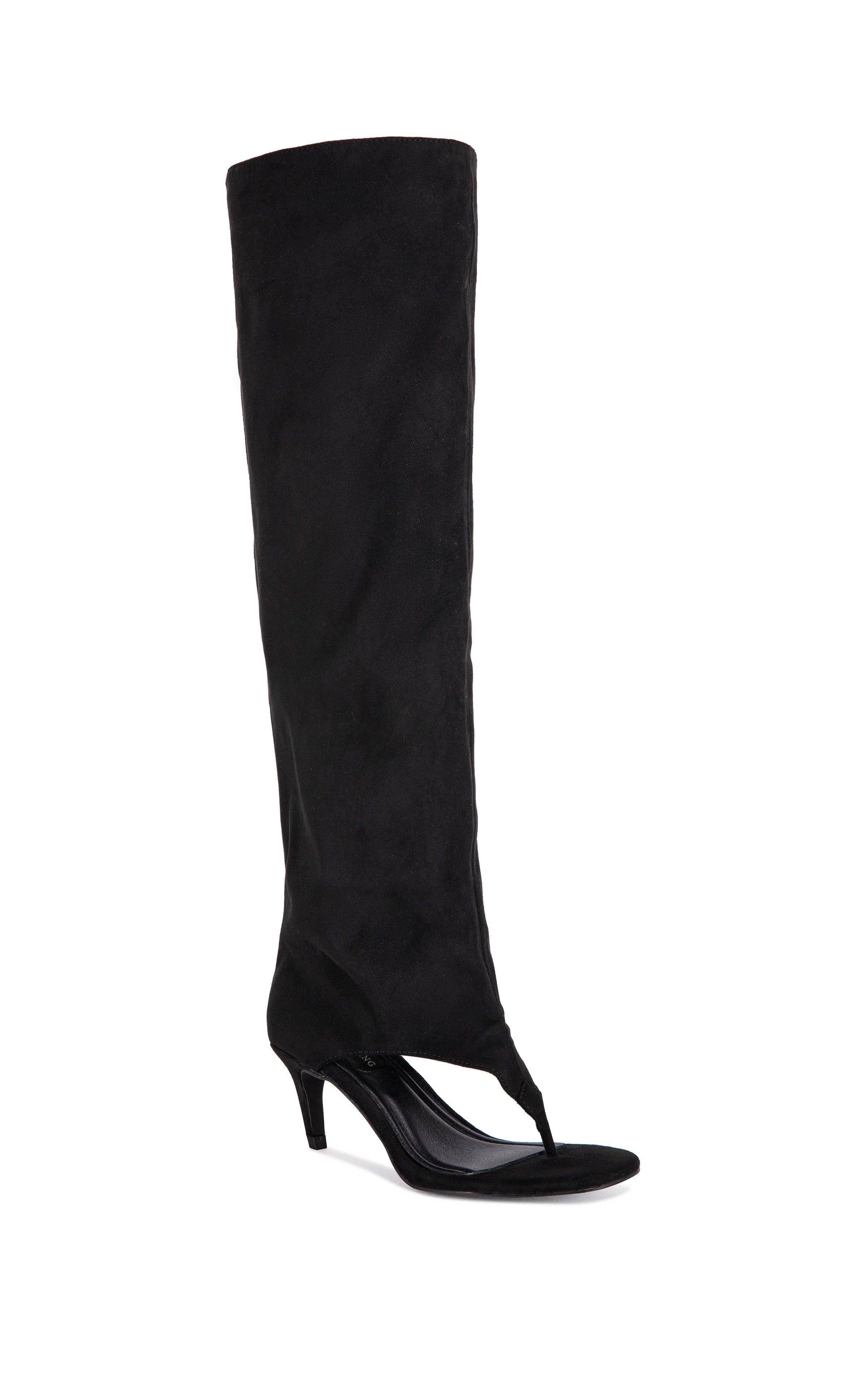 CHANDI-BLACK SLOUCHY STILETTO SANDAL BOOT - Image 3