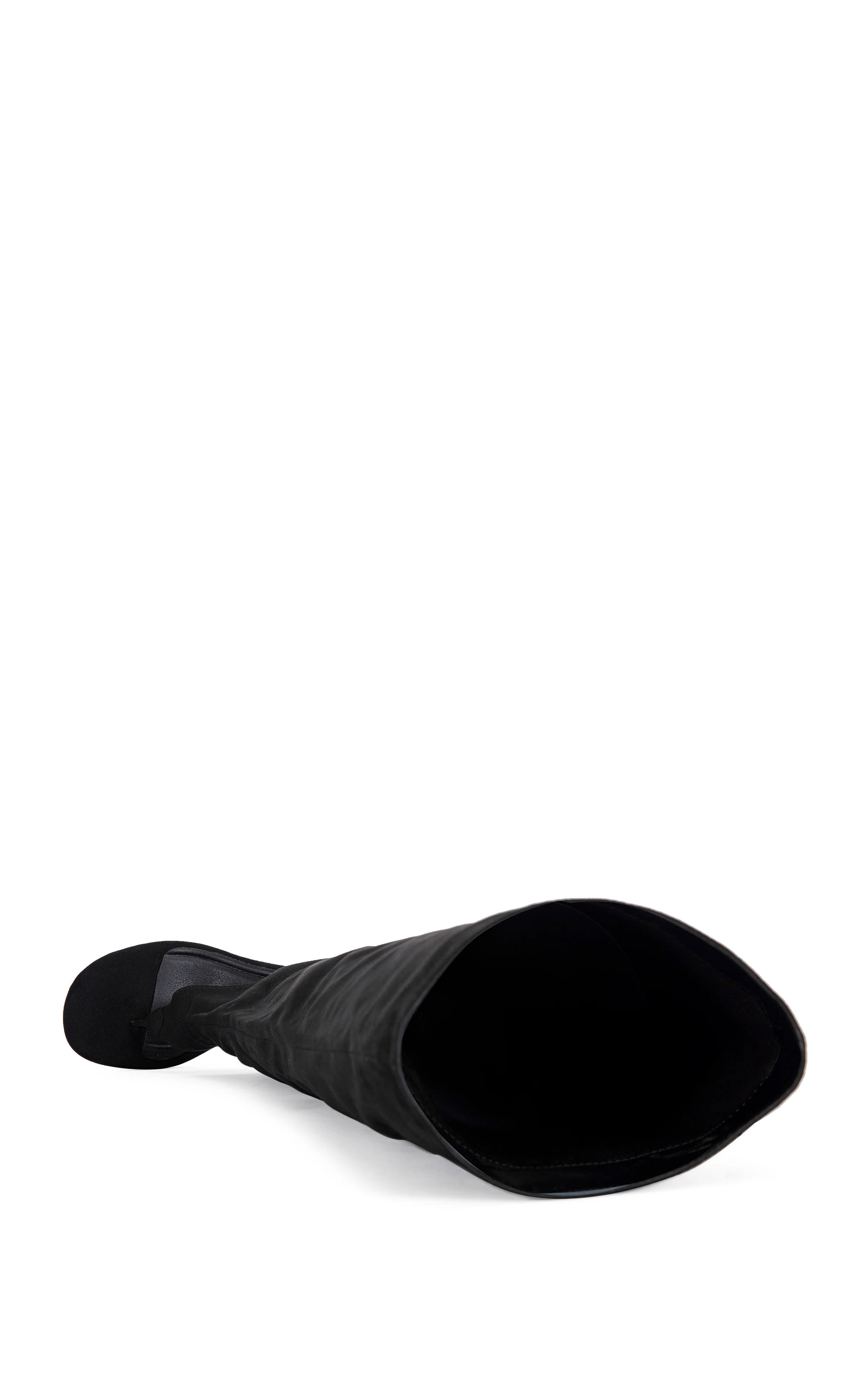 CHANDI-BLACK SLOUCHY STILETTO SANDAL BOOT - Image 5