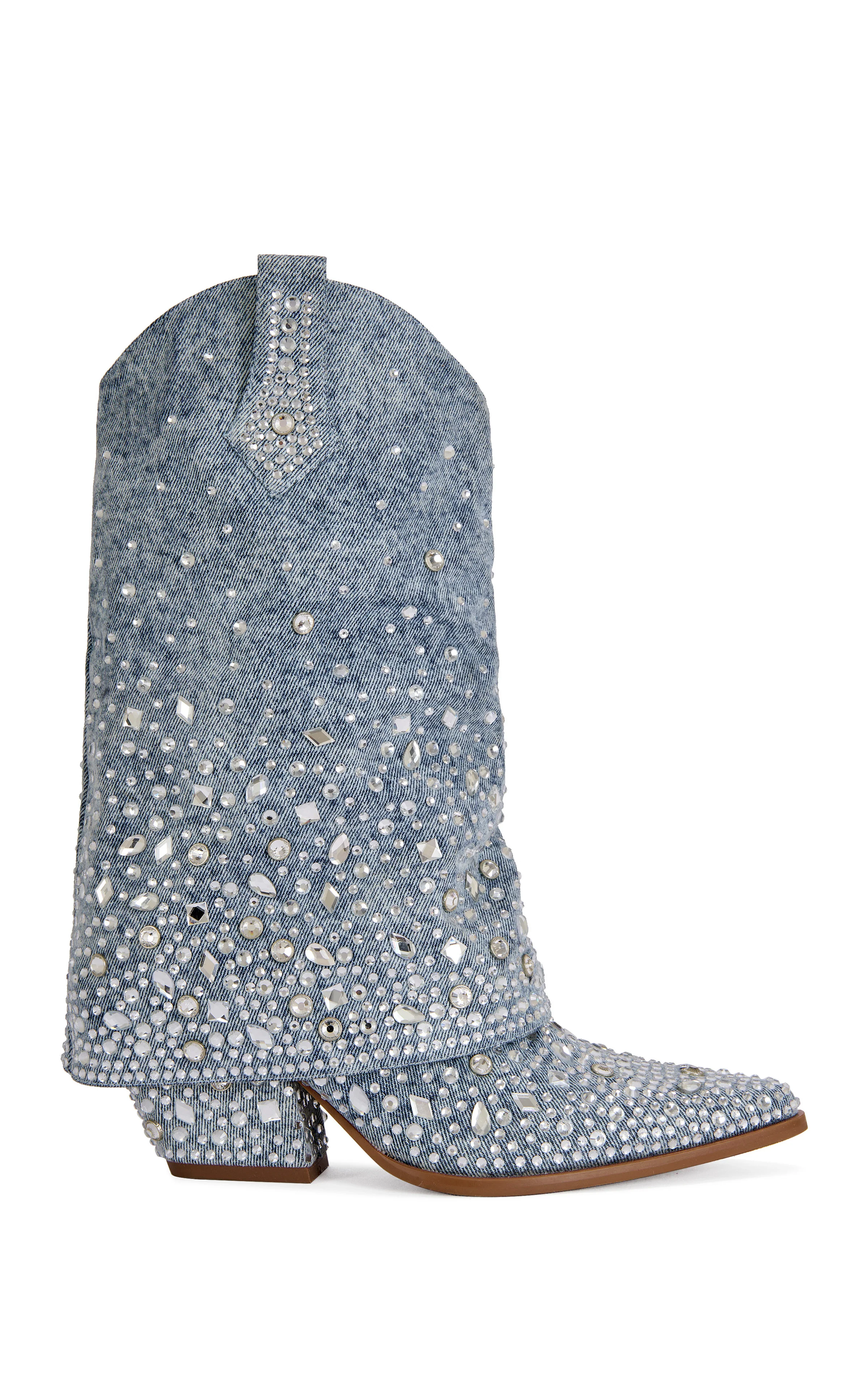 CHRISTOS-DENIM EMBELLISHED WESTERN BOOTIE - Image 2