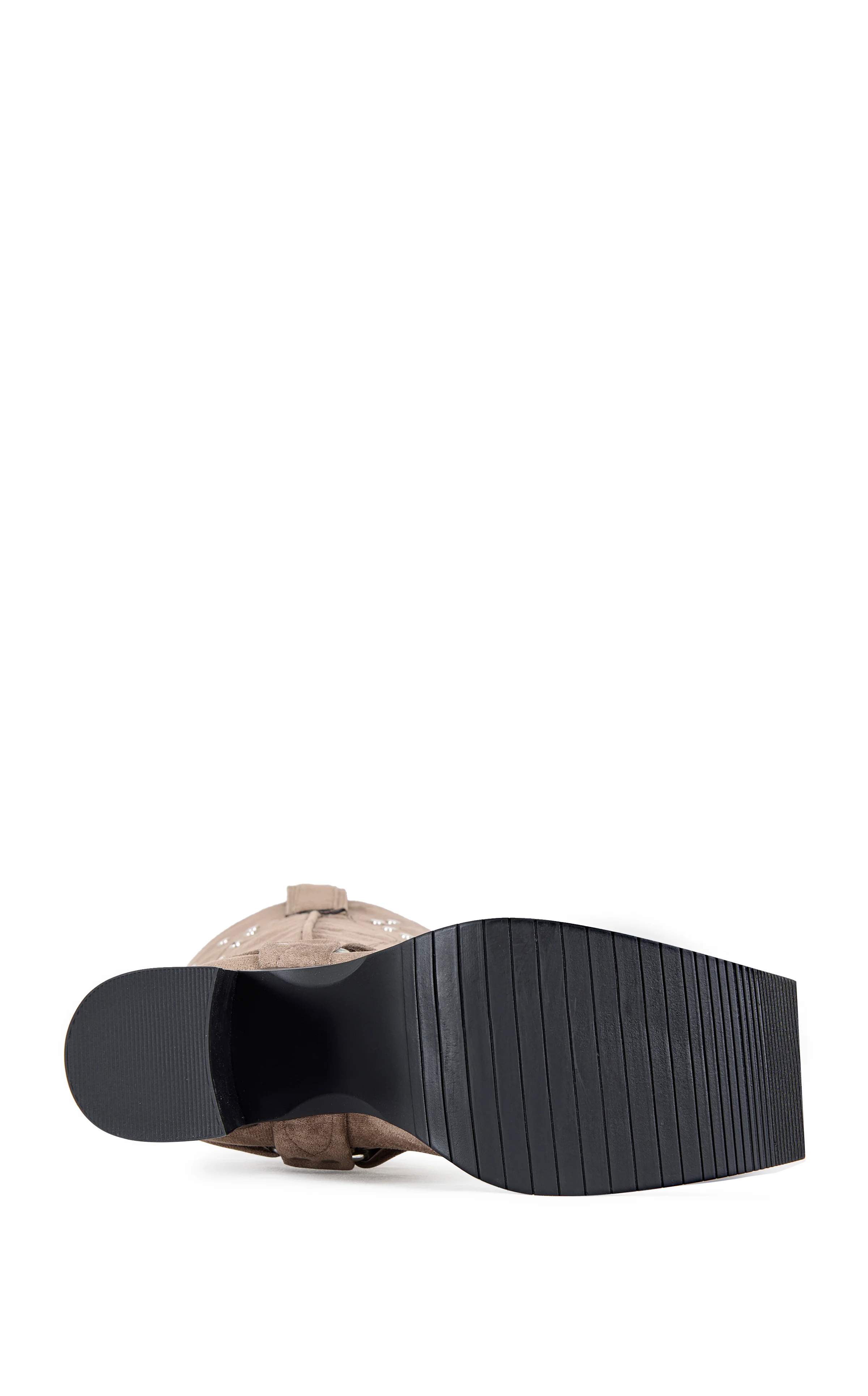CIRILLA-BROWN CHUNKY HEELED MOTO BOOT - Image 4