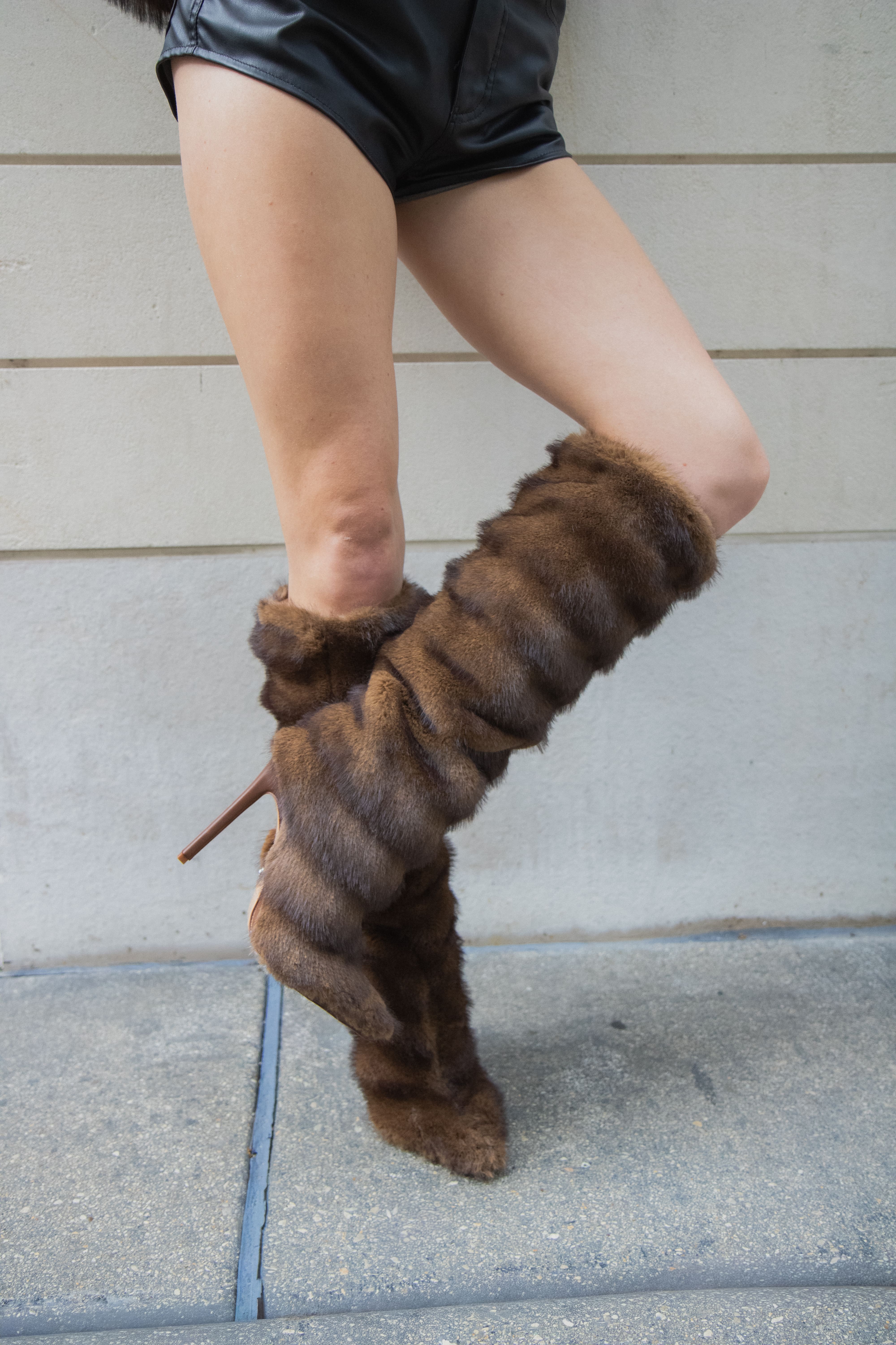 CONRAD-BROWN FAUX FUR STILETTO BOOT - Image 2