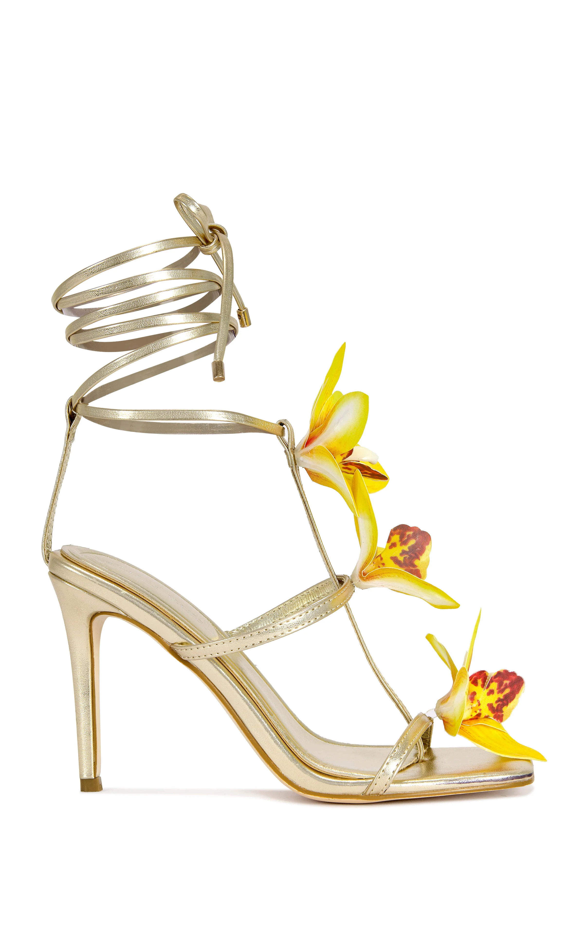CRESCENDO-GOLD STILETTO SANDAL